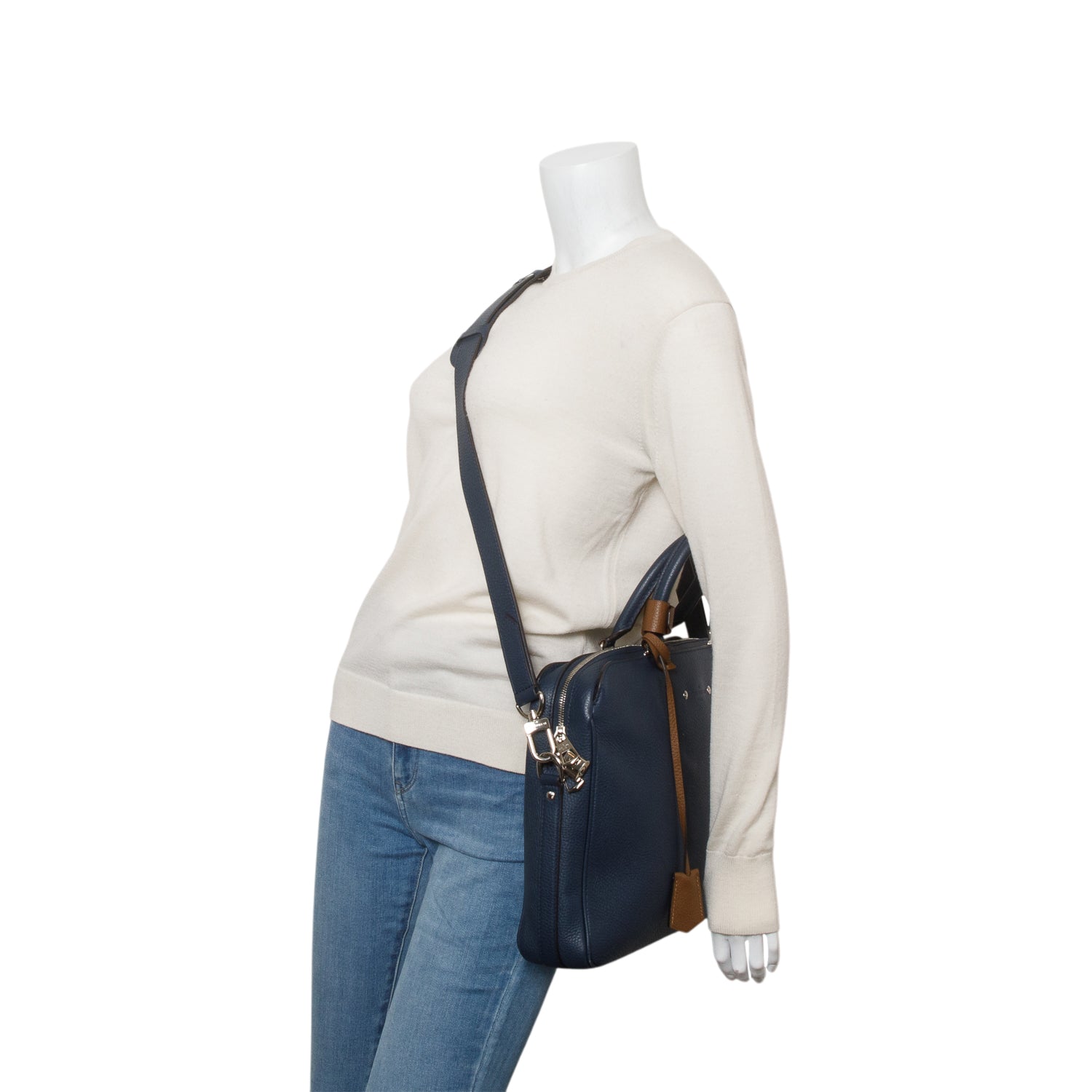 Louis Vuitton Blue Taurillon Leather Armand Briefcase w/ Strap