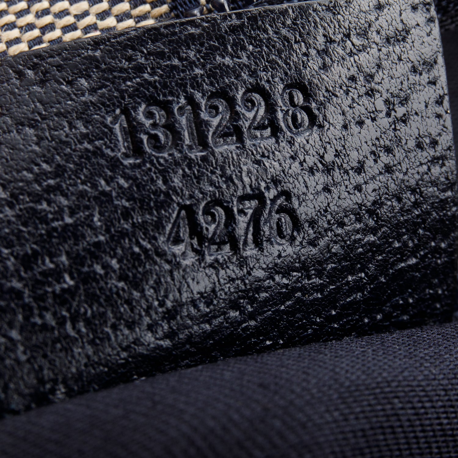 Gucci Navy Monogram Small Web Handle Bucket Tote