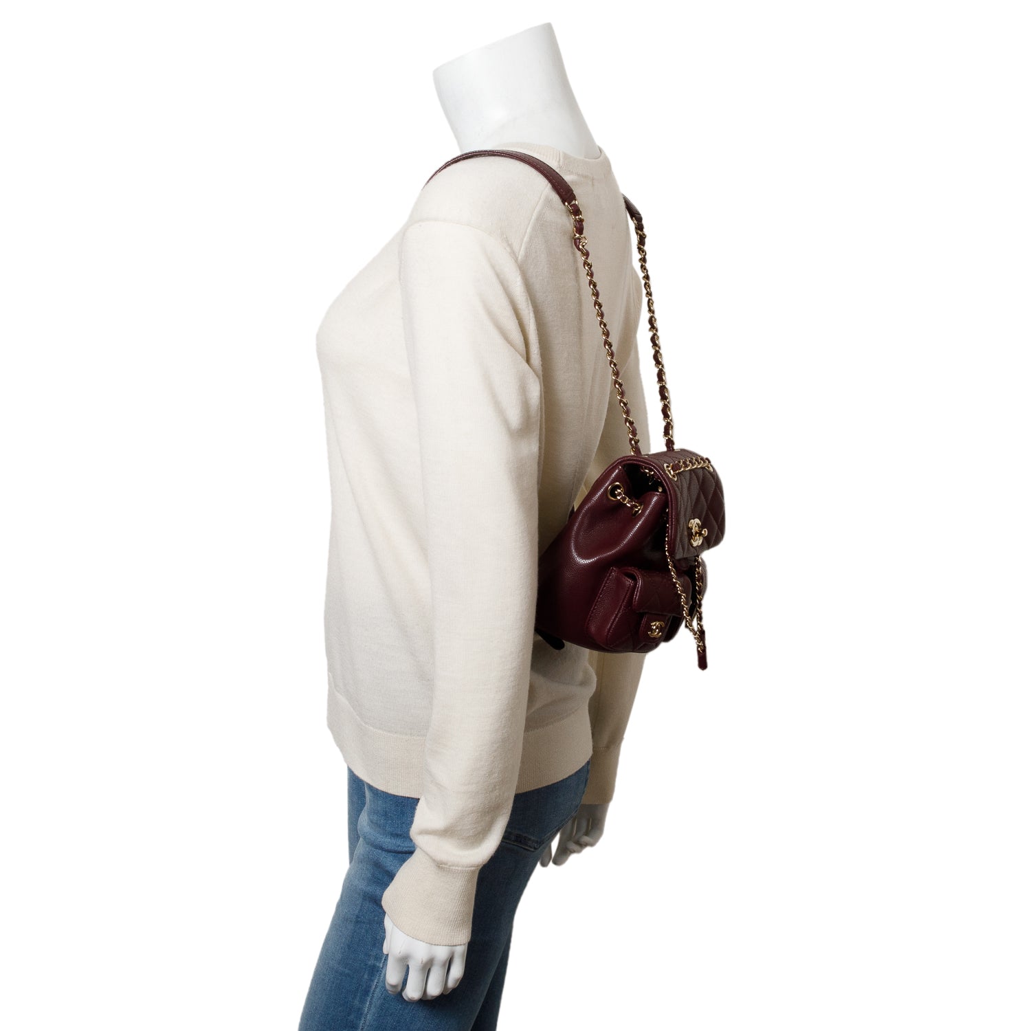 Chanel Burgundy Caviar Mini Duma Backpack