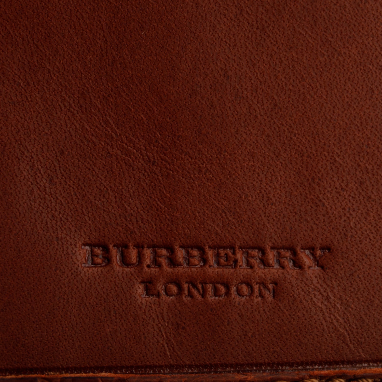 Burberry Brown Croc Embossed Slim Bifold Wallet