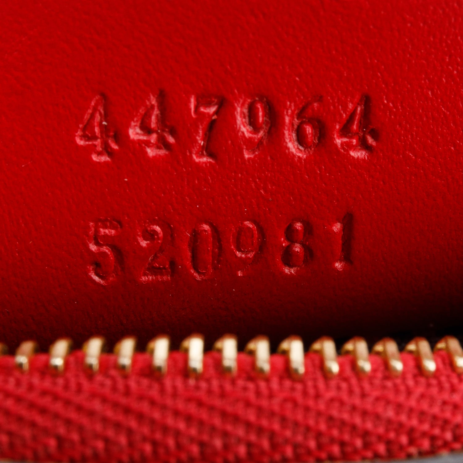 Gucci Red Leather Guccissima GG Emblem Zip Key Case
