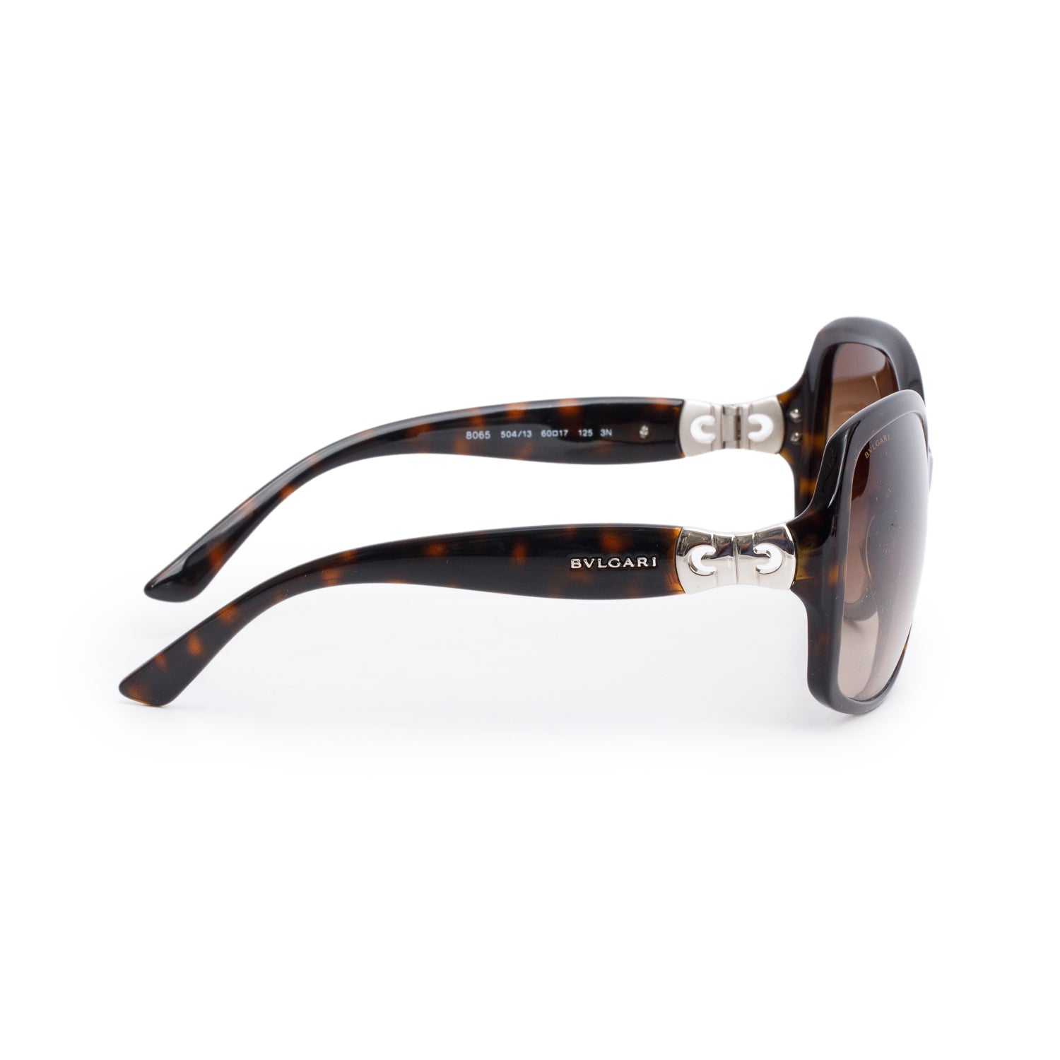 Blvgari 8065 Brown Tortoise Acetate Oversized Sunglasses w/ Box & Case