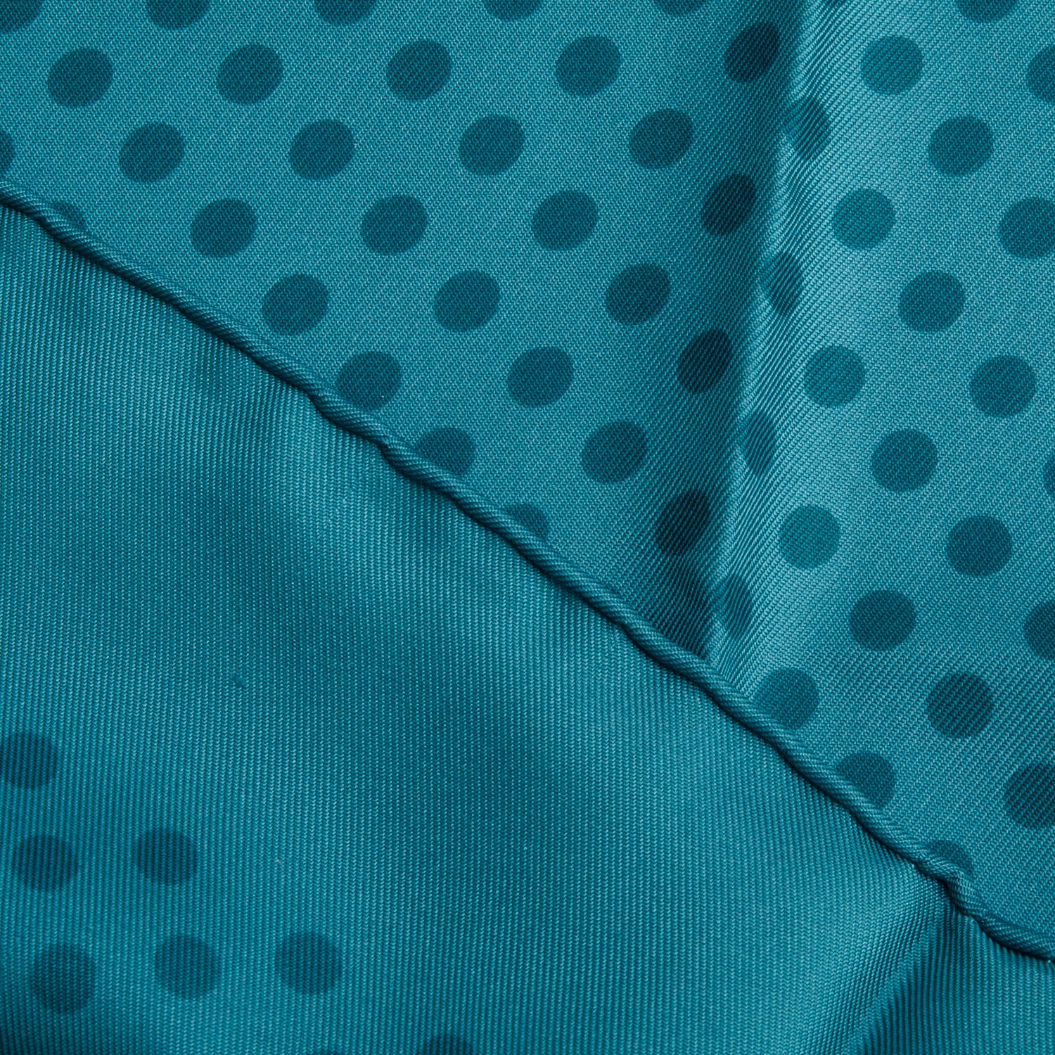 Gucci Teal Silk Polka Dot Print Scarf