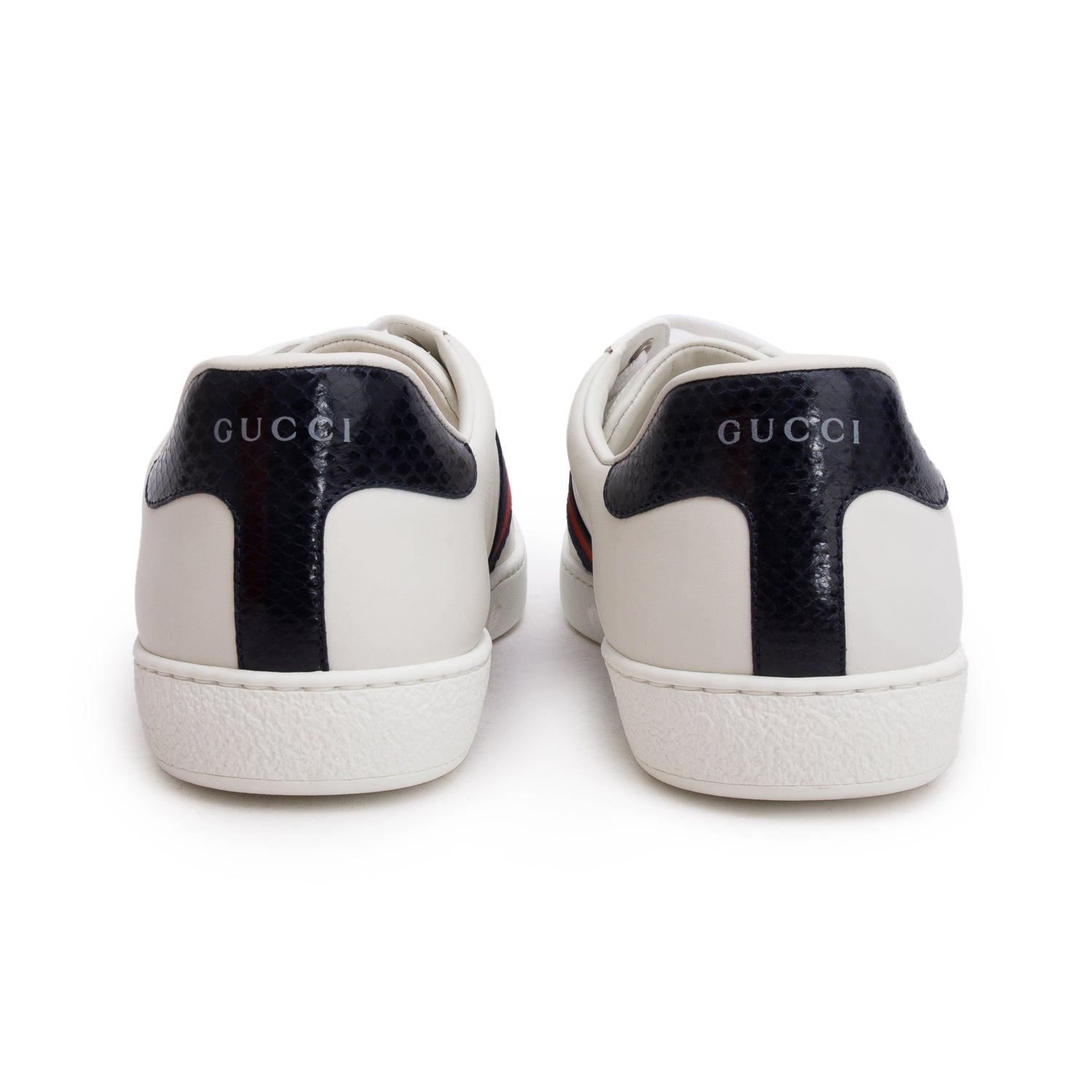 Gucci White Calfskin Ayers Web Ace Sneakers, Men's Size 9 w/ Box