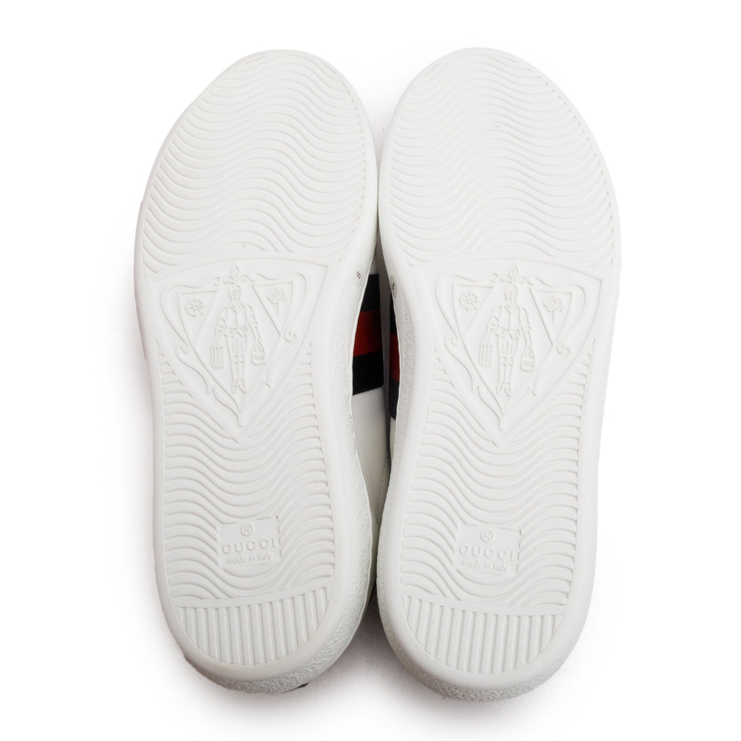 Gucci White Calfskin Ayers Web Ace Sneakers, Men's Size 9 w/ Box