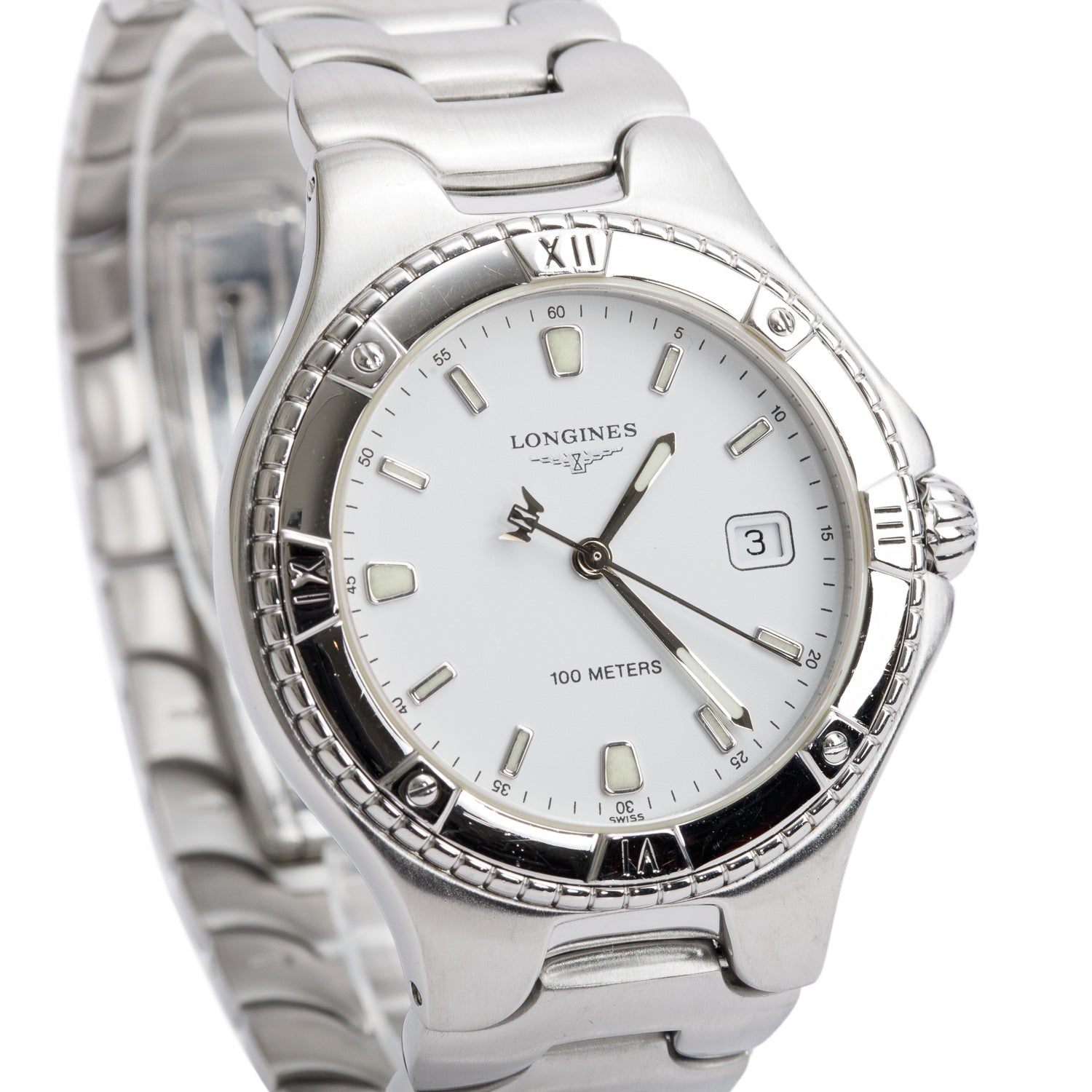 Longines Stainless Steel Conquest 38 MM Quartz Watch White Dial