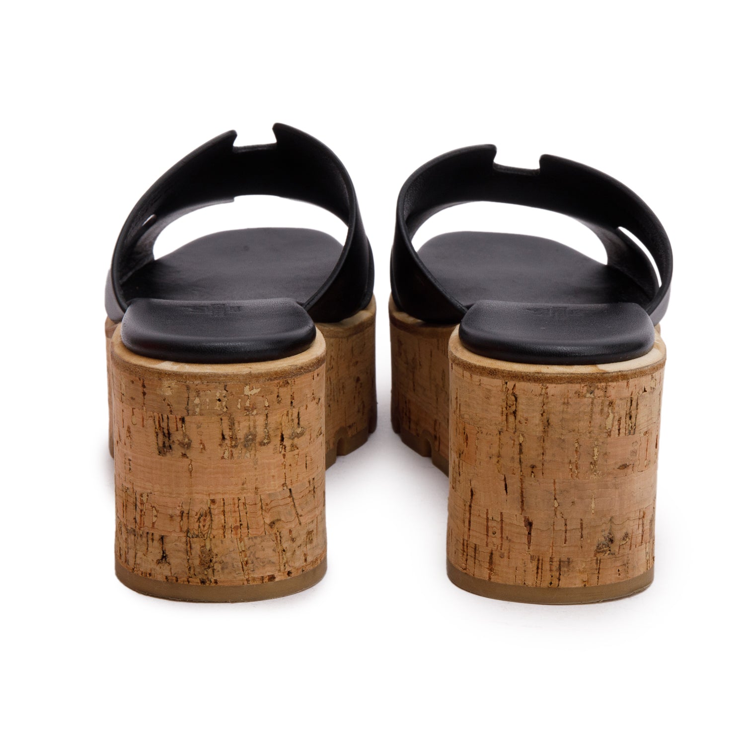 Hermes Black Noir Calfskin Leather Eze 30 Sandals, Size 39 w/ Box