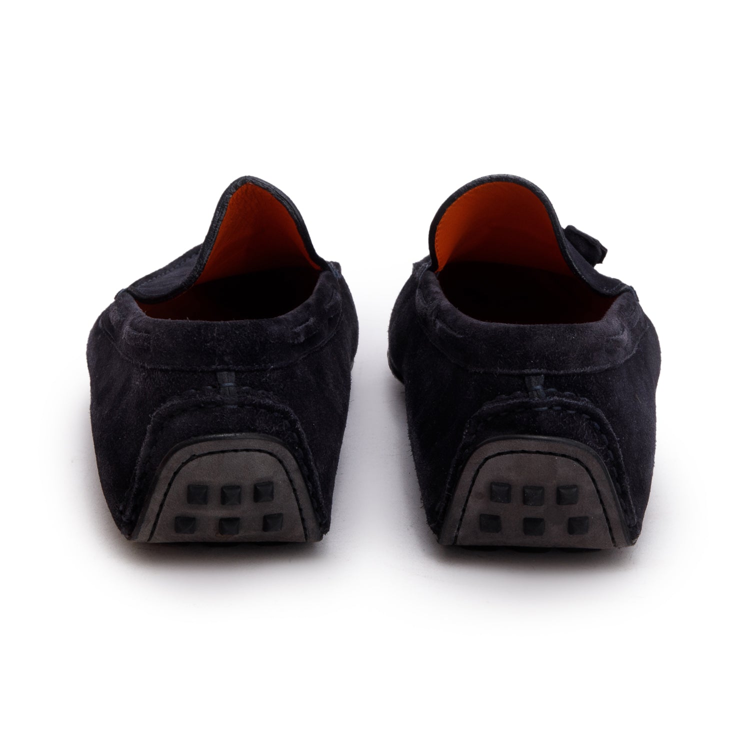 Hermes Navy Suede Leonard Mocassins Loafer, Size 44 w/ Box