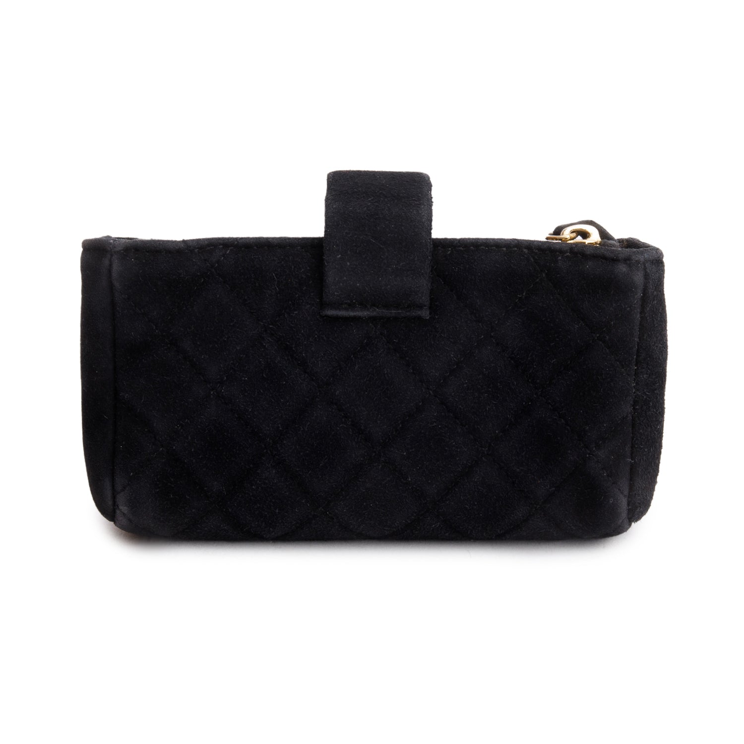 Chanel Black Velvet O-Phone Holder Pouch w/ Box & Authenticity Card