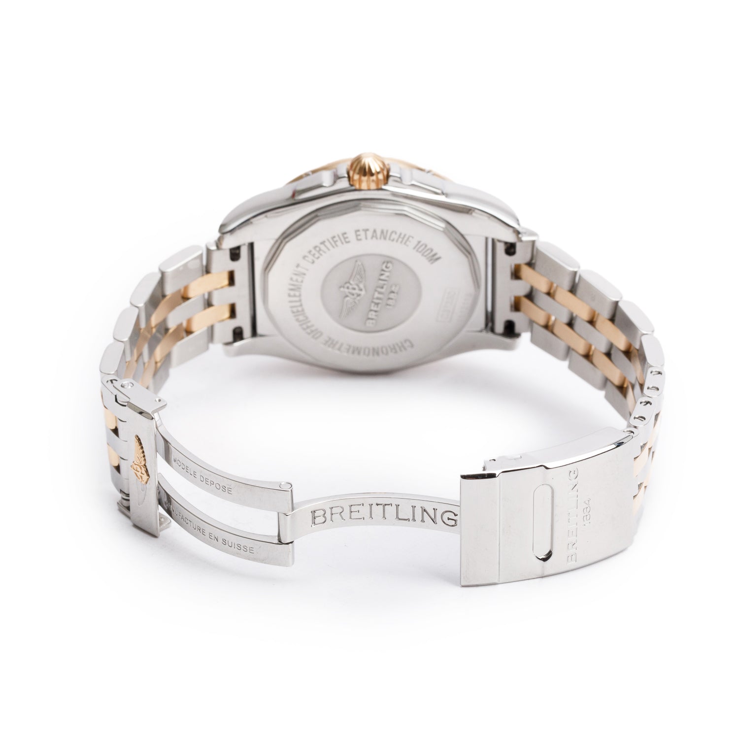 Breitling Stainless Steel & 18k Rose Gold Galactic 36 MM Automatic Watch Mother of Pearl Dial C37330 w/ Box & Papers