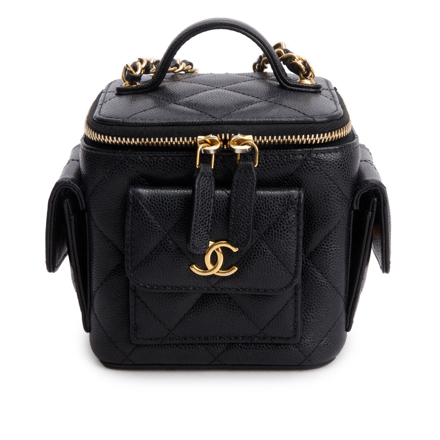 Chanel 2025 Black Lambskin Polly Pocket Vanity Bag w/ Box & Receipt