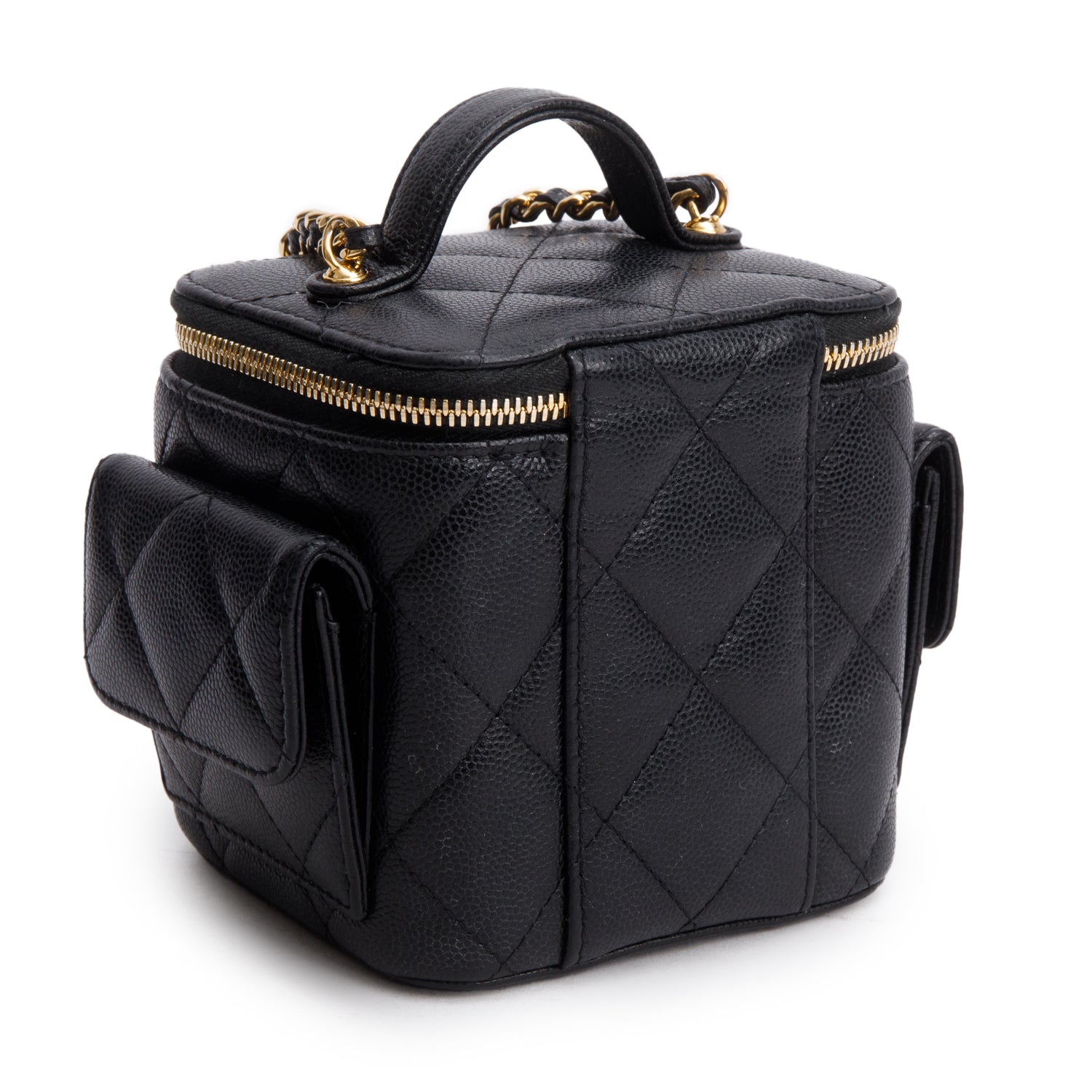 Chanel 2025 Black Lambskin Polly Pocket Vanity Bag w/ Box & Receipt