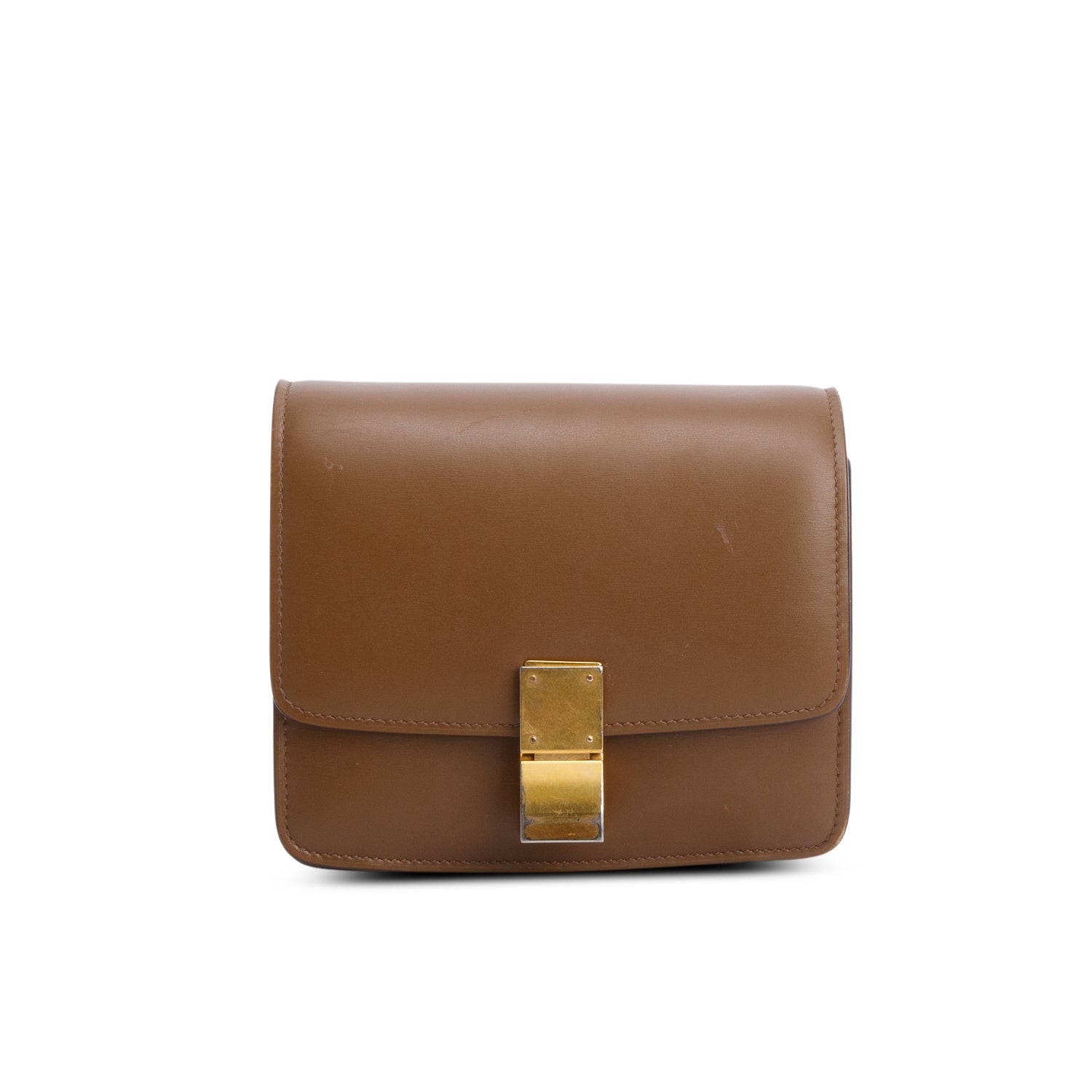 Celine Brown Smooth Calfskin Small Classic Box Flap Bag