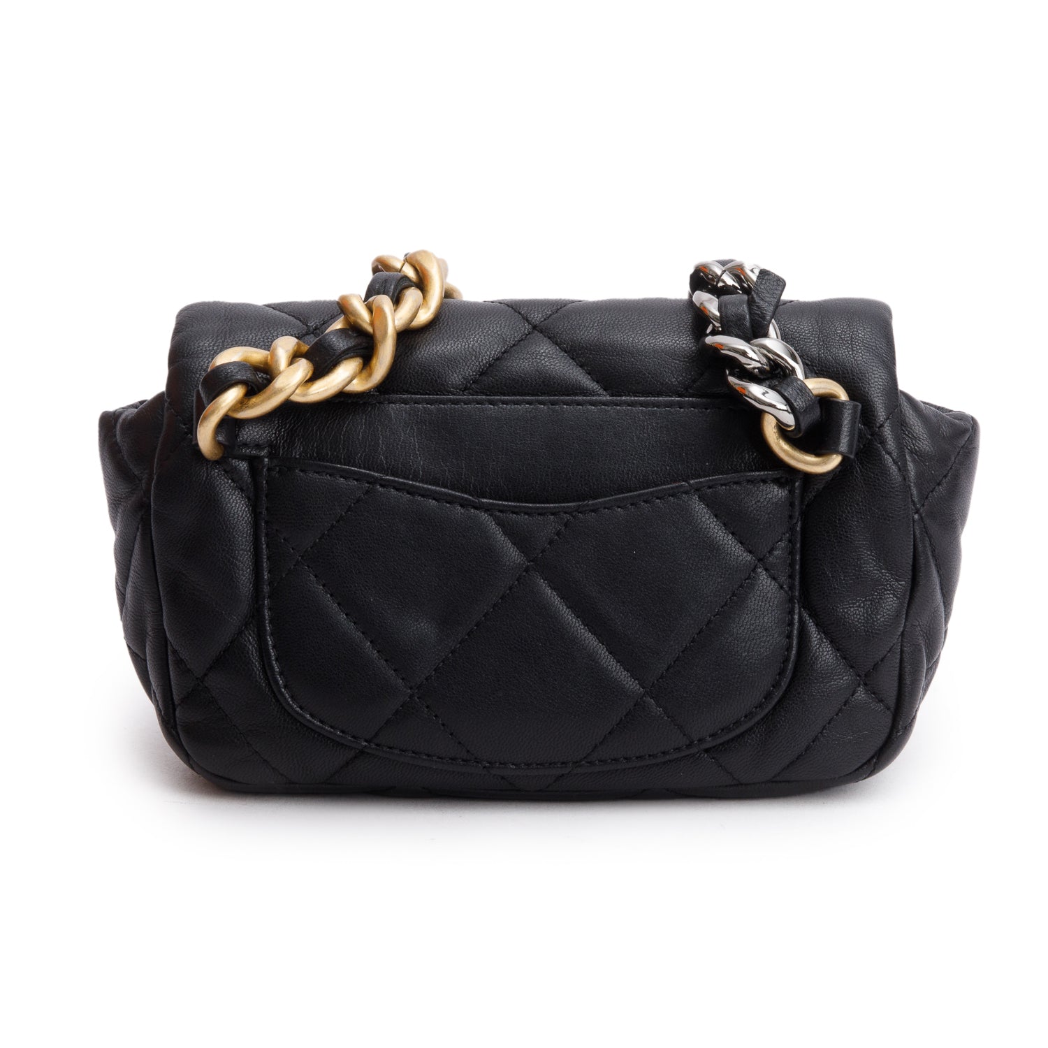 Chanel Black Lambskin Quilted 19 Waist Bag w/ Authenticity Card