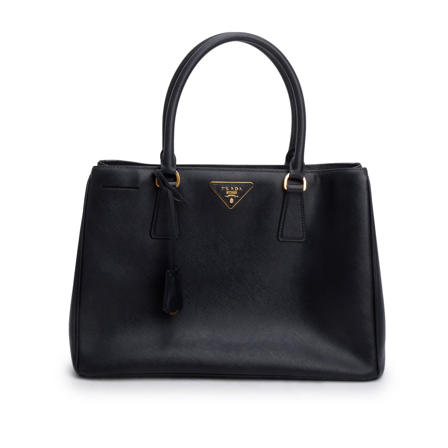 Prada Black Saffiano Lux Medium Galleria Tote w/ Strap & Authenticity Card