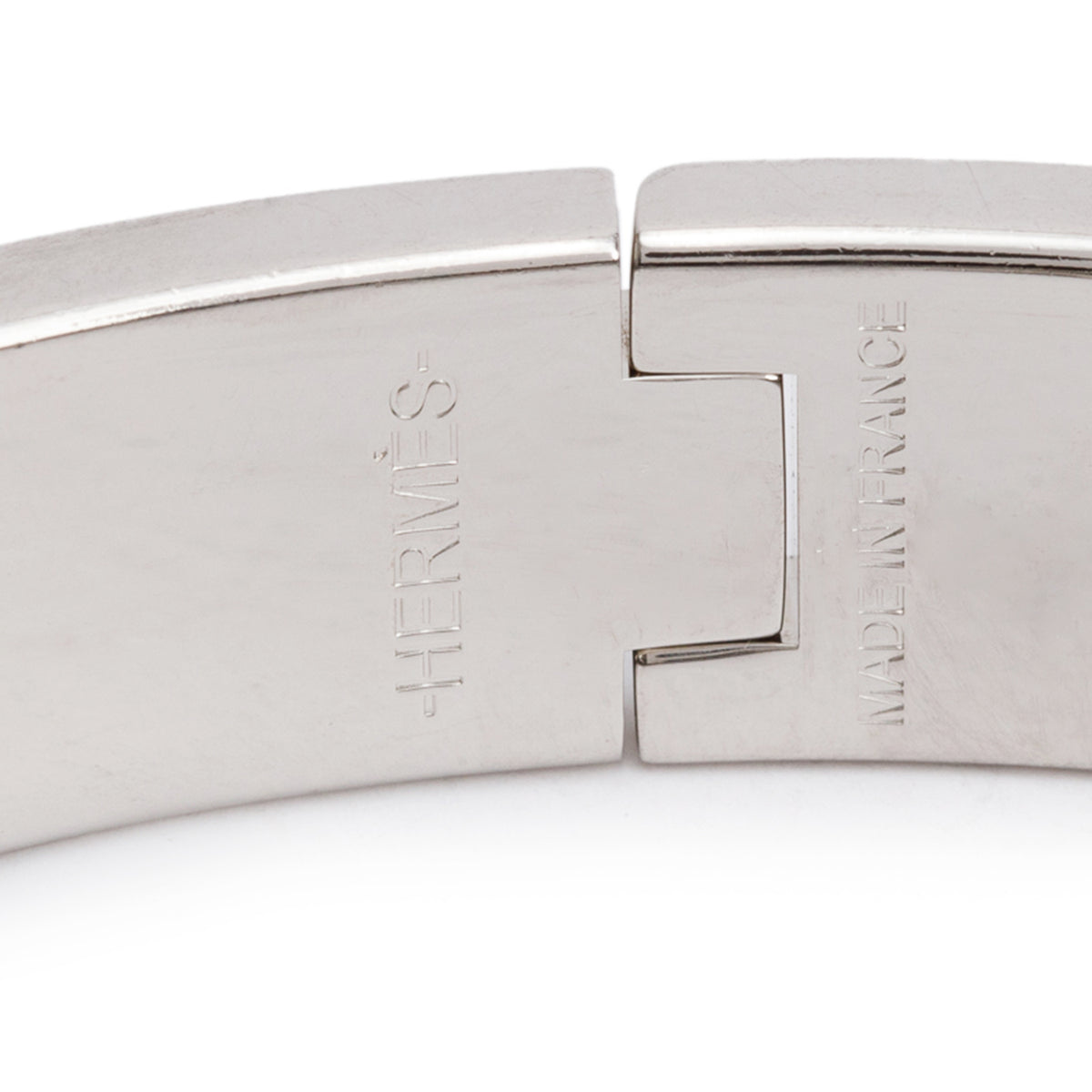Hermes Palladium Plated Teal Enamel 12 MM Clic H Bracelet w/ Box