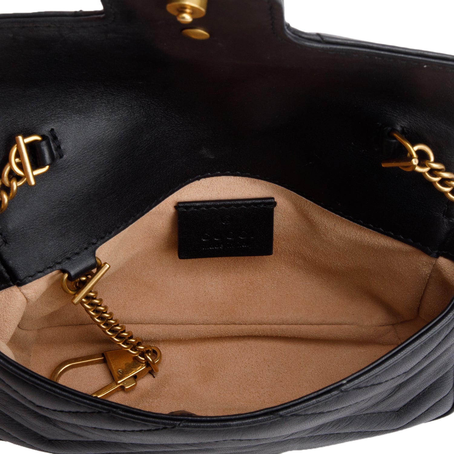 Gucci Black GG Marmont Matelasse Leather Super Mini Bag