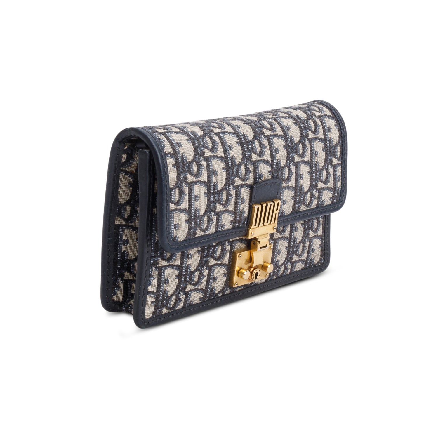 Christian Dior Blue Oblique Dioraddict Wallet on Chain Clutch