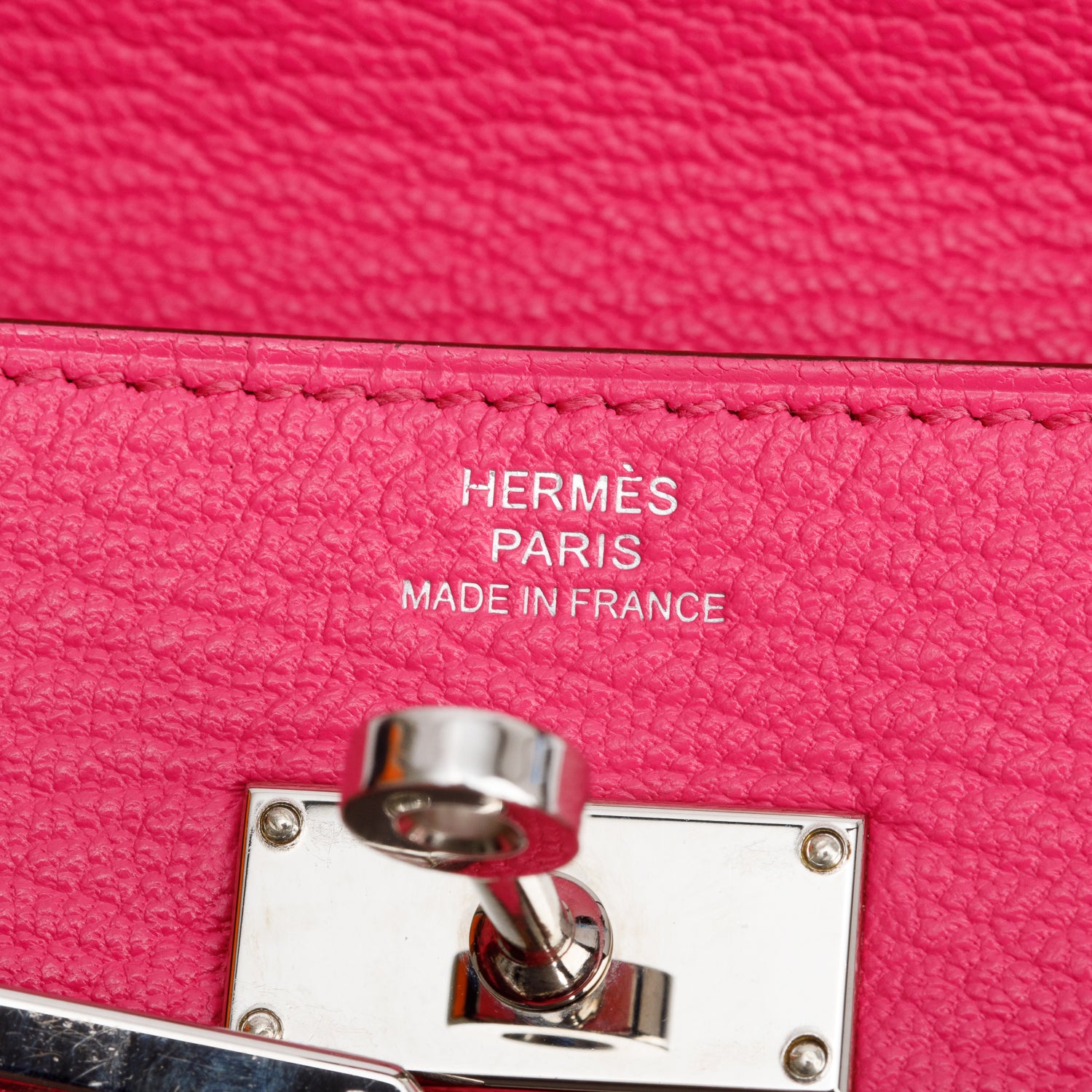 Hermes Rose Pourpe Chevre Mysore Leather Classic Kelly Longue Wallet