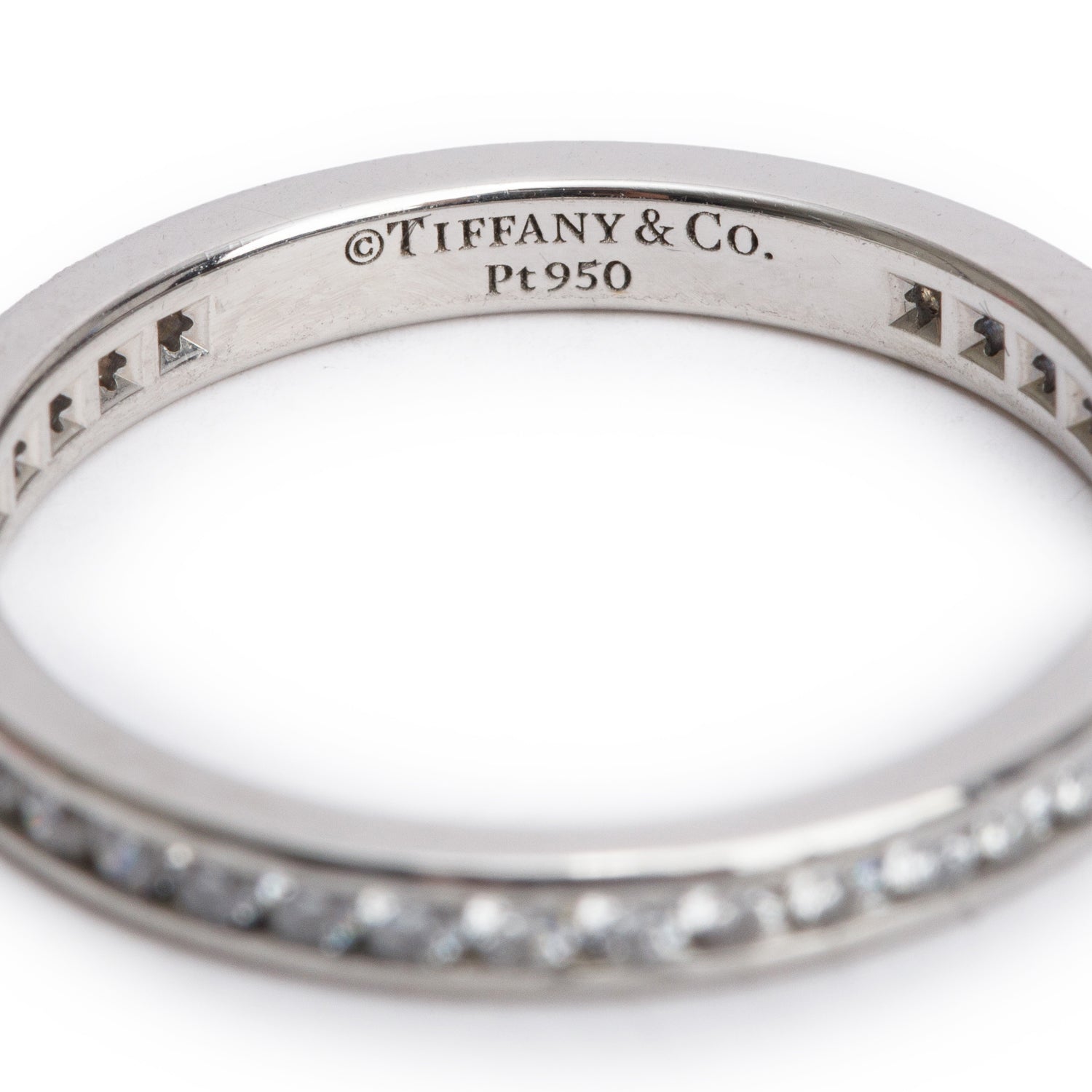 Tiffany & Co. Platinum 2.4 MM Full Circle Diamond Eternity Wedding Band Ring, Size 6.5 w/ Box