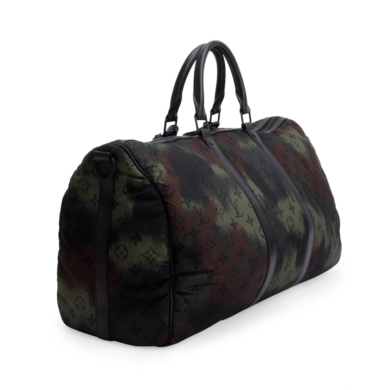 Louis Vuitton Nylon Monogram Camouflage Keepall Bandouliere 50
