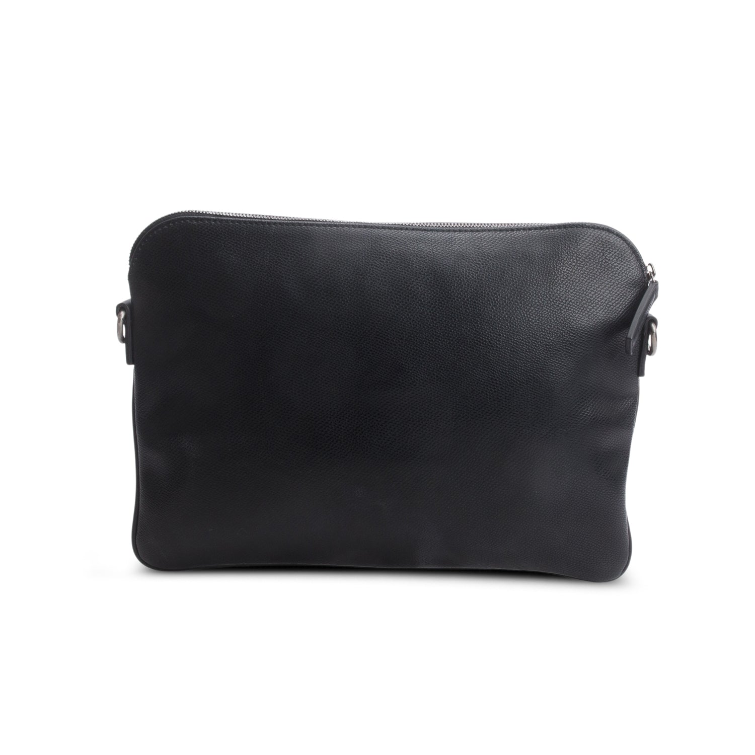 Ferragamo Black Grained Calfskin Messenger Bag