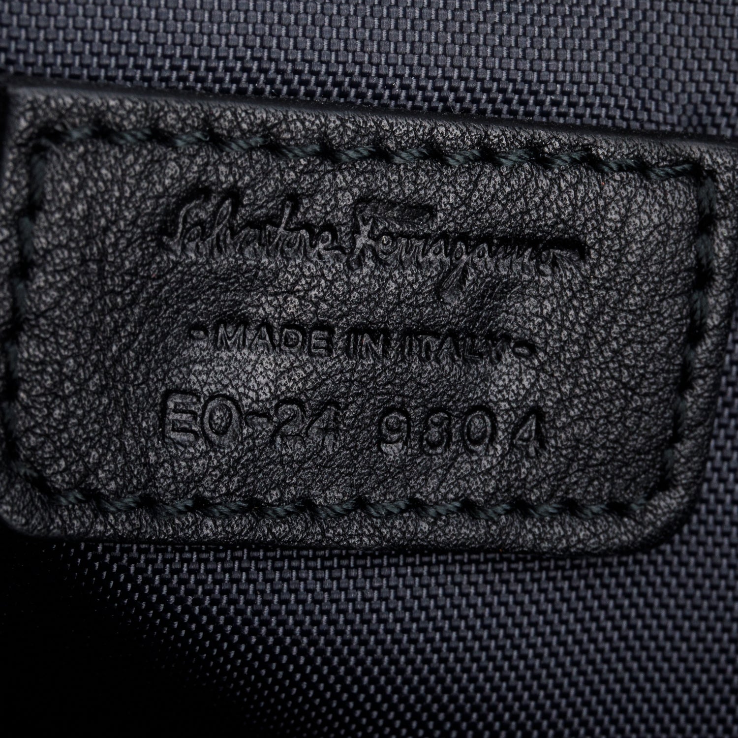 Ferragamo Black Grained Calfskin Messenger Bag