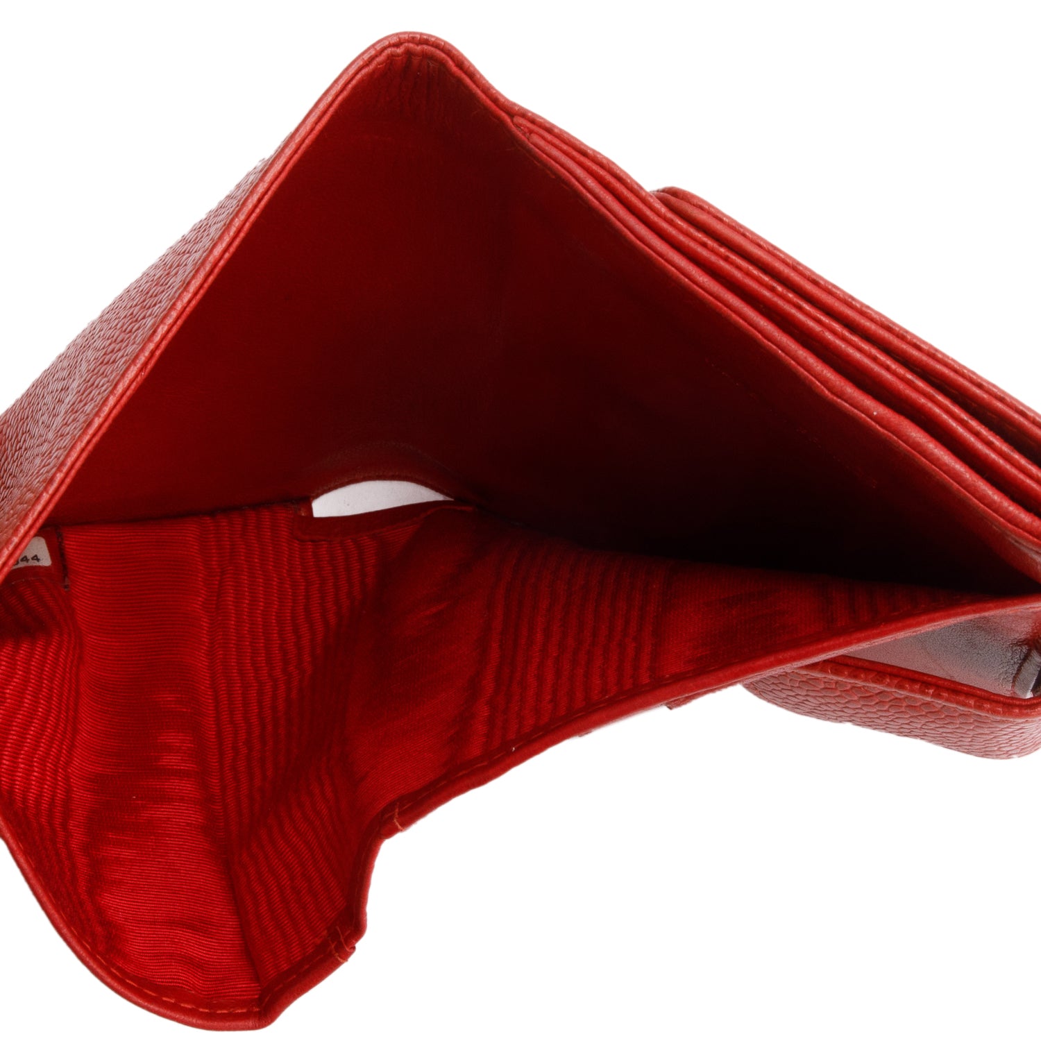 Chanel Red Caviar Timeless CC Compact French Wallet