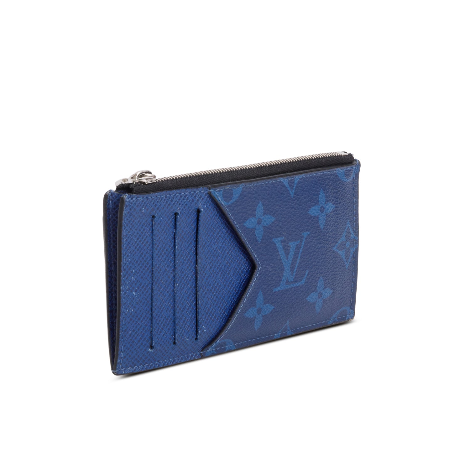 Louis Vuitton Cobalt Blue Taigarama Leather Coin Card Holder