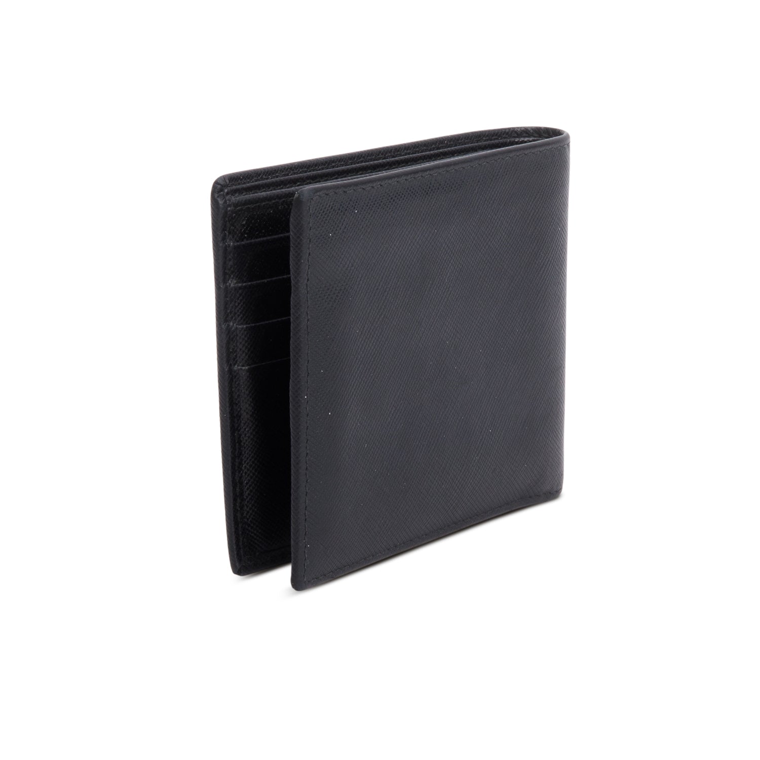 Prada Black Saffiano Leather Bi-Fold Wallet
