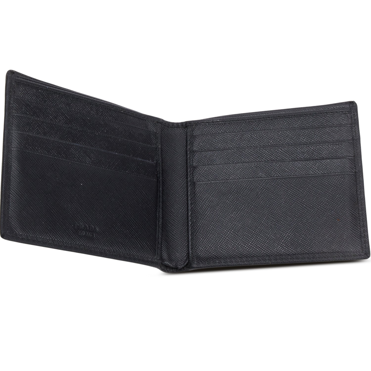 Prada Black Saffiano Leather Bi-Fold Wallet