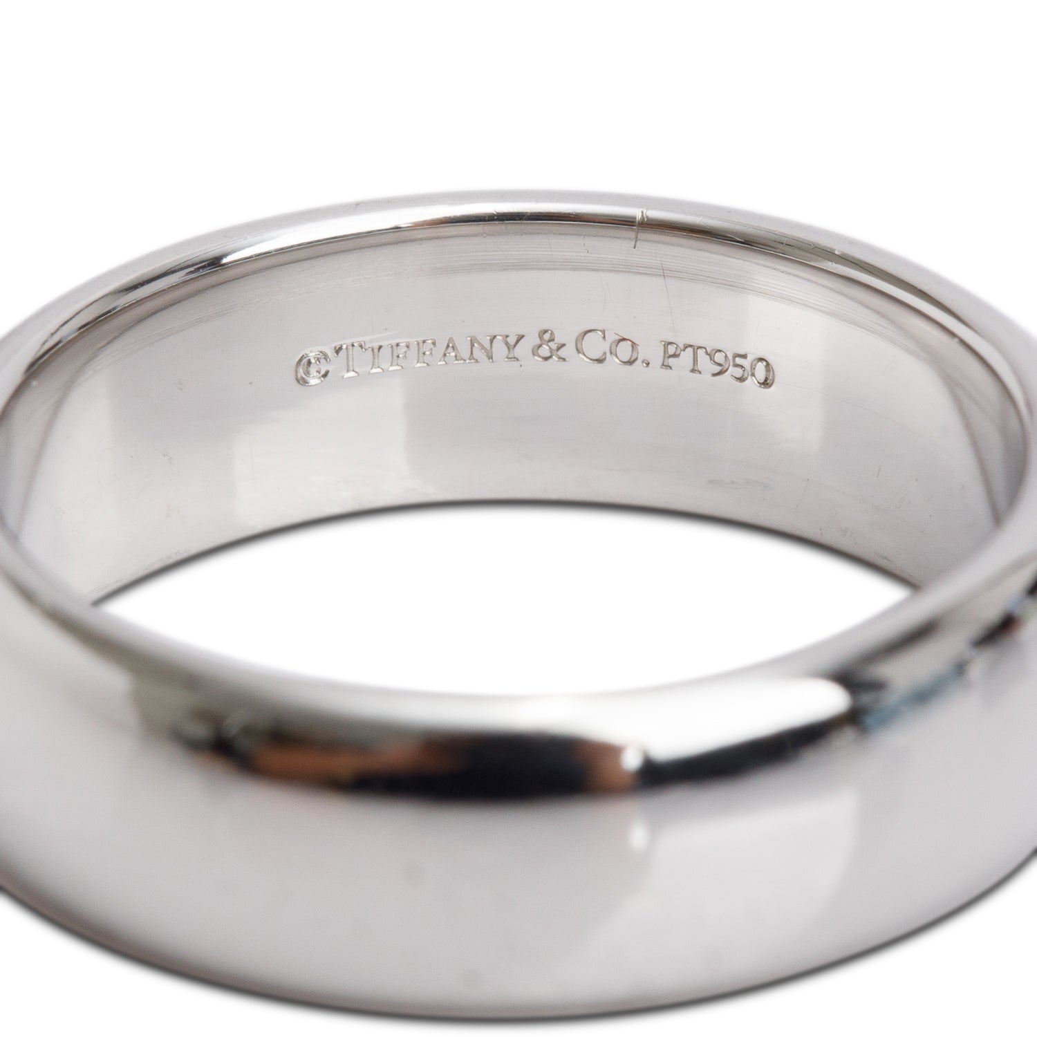 Tiffany & Co. Forever Platinum 6 MM Wedding Band Ring, Size 7.25