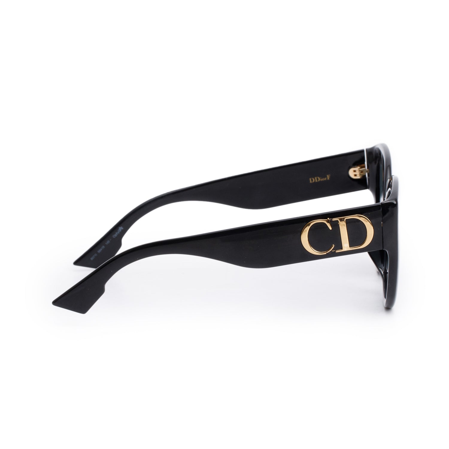 Christian Dior DDiorF Black Acetate Cat Eye Sunglasses w/ Case & Authenticity Card