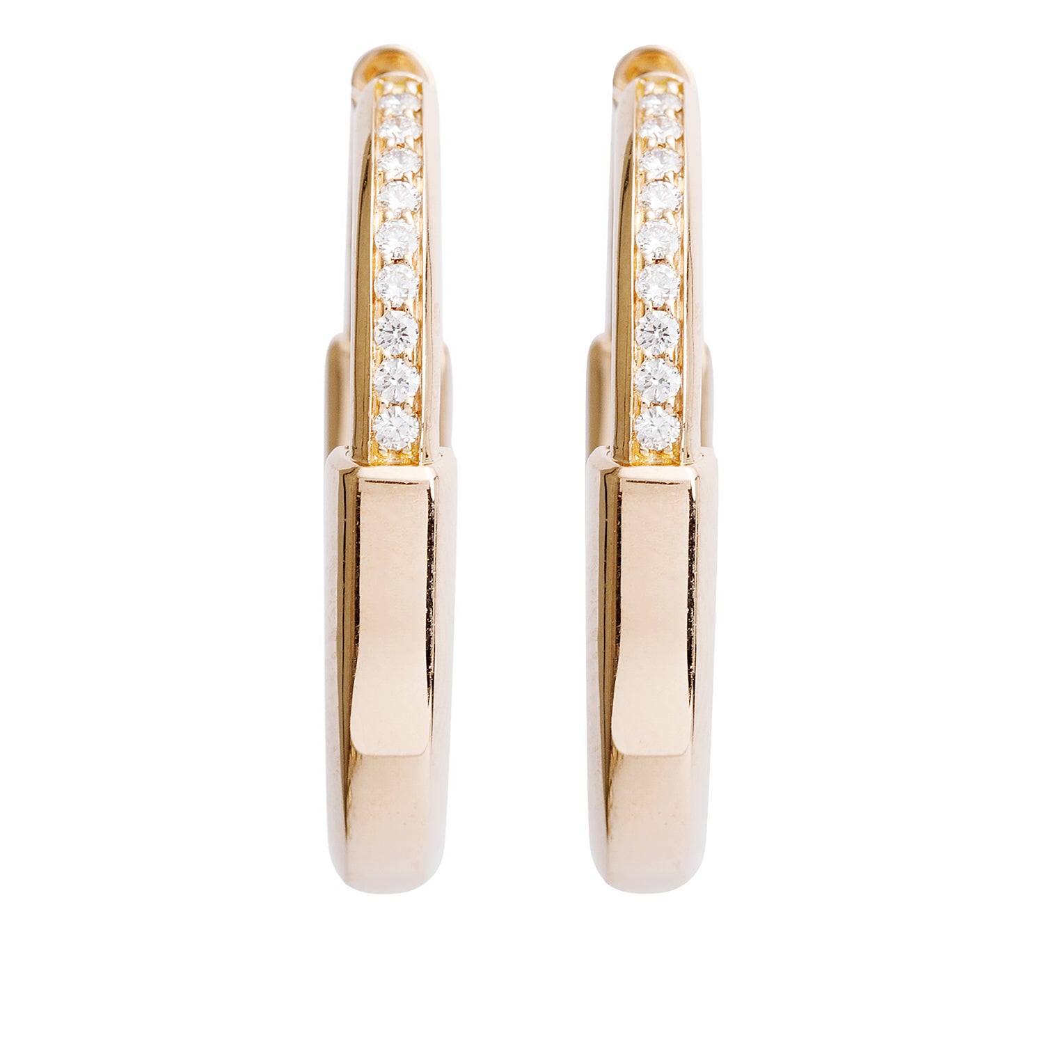 Tiffany & Co. 18k Rose Gold Diamond Medium Lock Earrings w/ Box