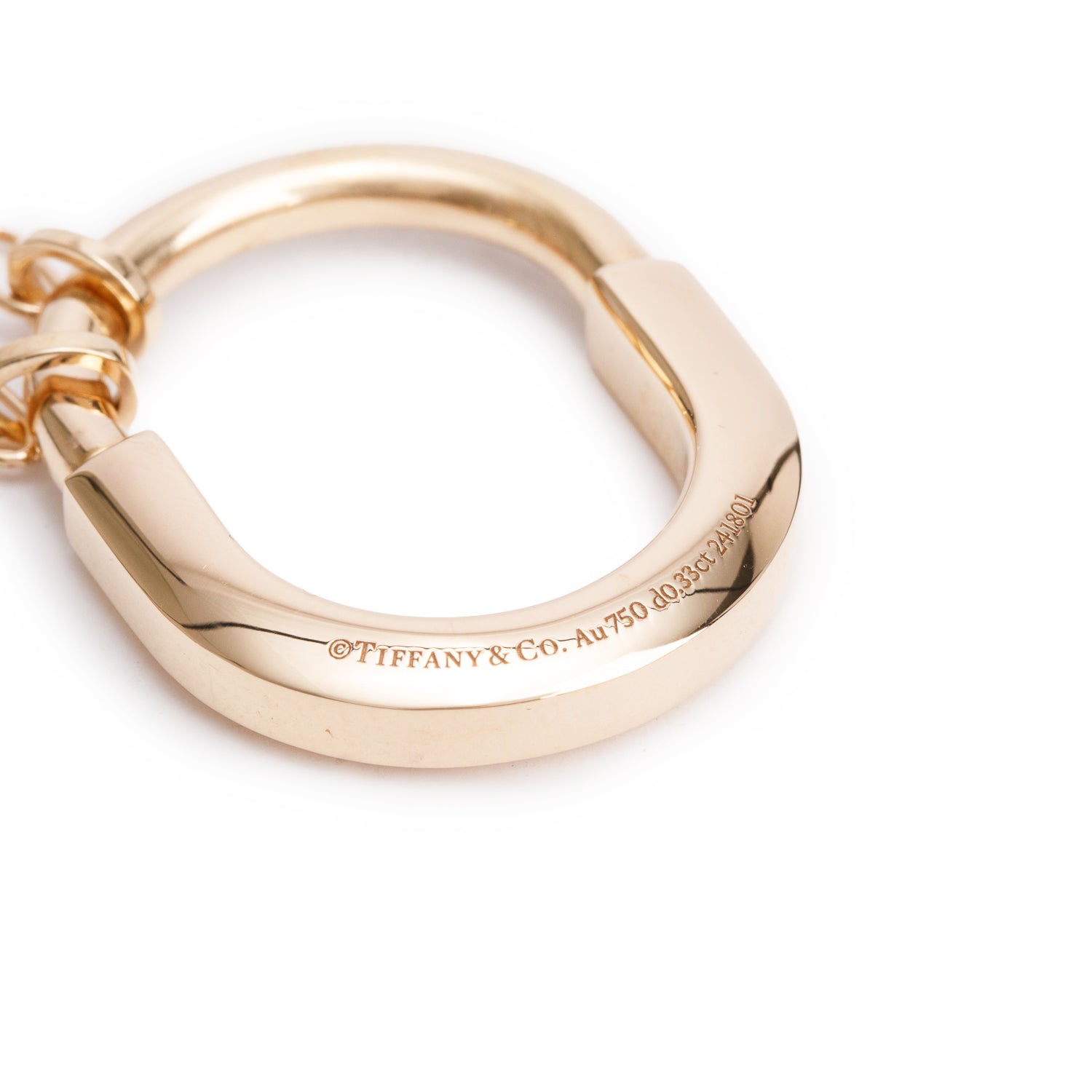 Tiffany & Co. 18k Rose Gold Diamond Medium Lock Pendant Necklace w/ Box