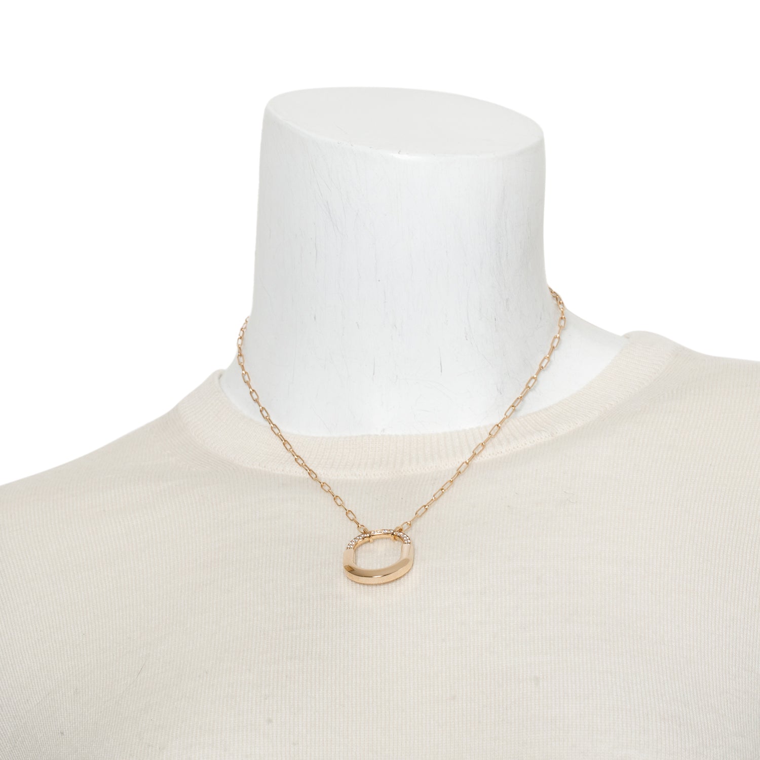 Tiffany & Co. 18k Rose Gold Diamond Medium Lock Pendant Necklace w/ Box