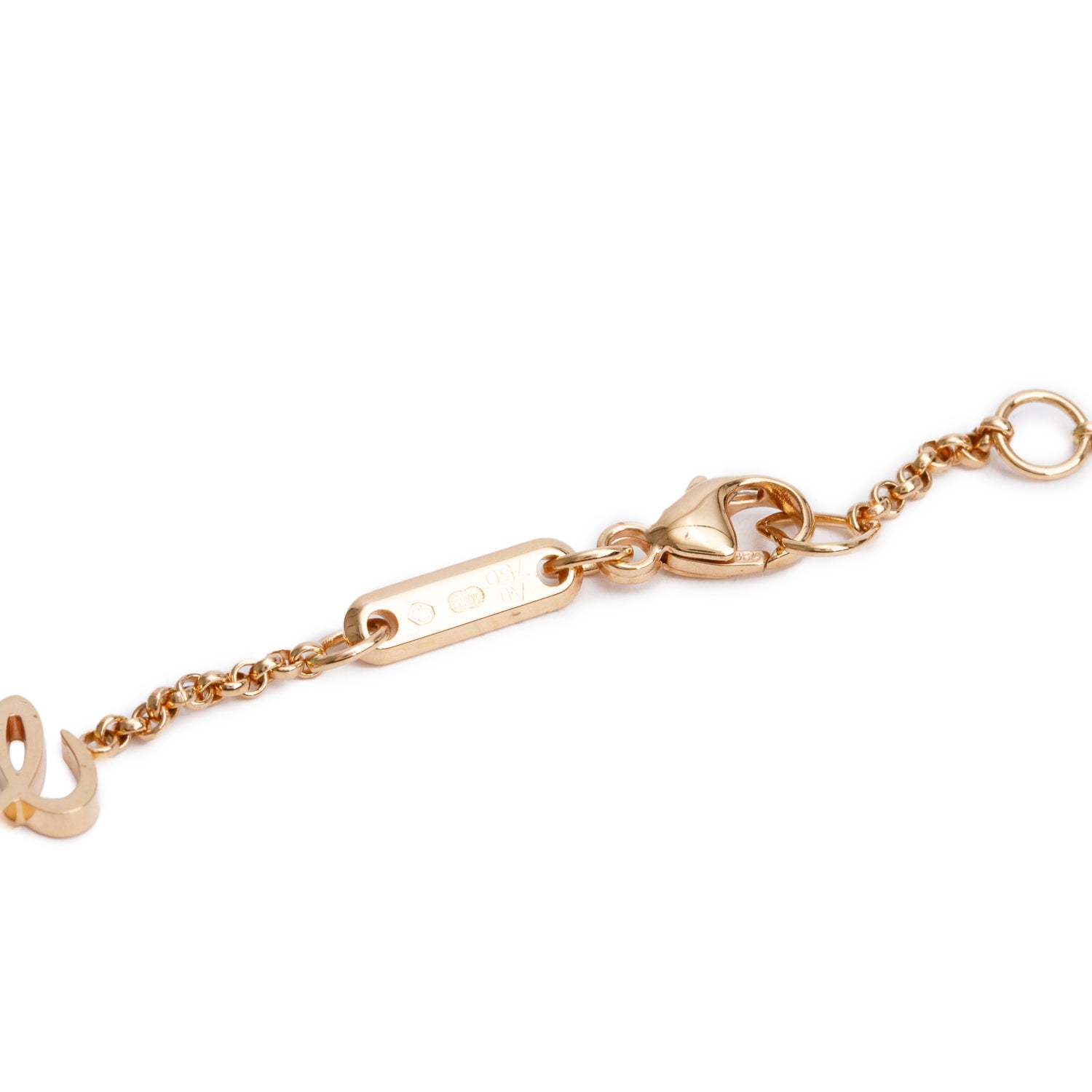 Chopard 18k Rose Gold Green Agate & Diamond Happy Hearts Pendant Necklace w/ Box & Certificate