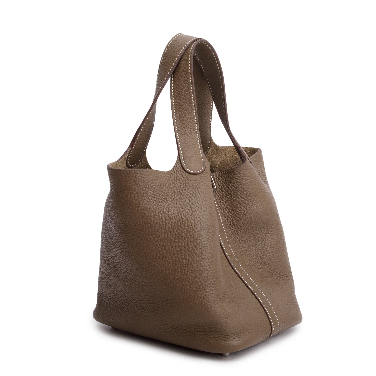 Hermes 2022 Etoupe Taurillon Clemence Picotin Lock 18 w/ Box & Receipt