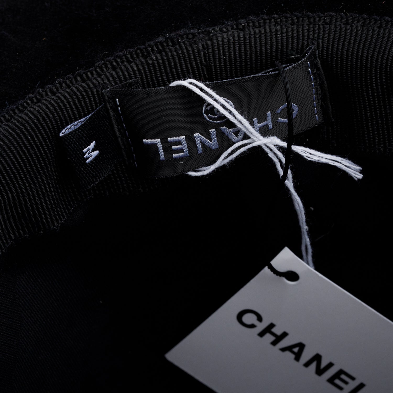 Chanel Black Suede Wide Brim Hat, Size M w/ Box