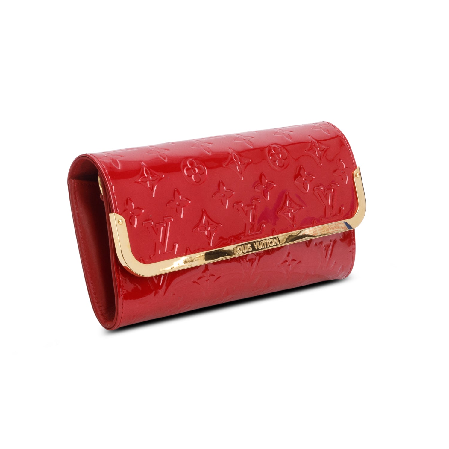 Louis Vuitton Red Vernis Rossmore Clutch w/ Strap