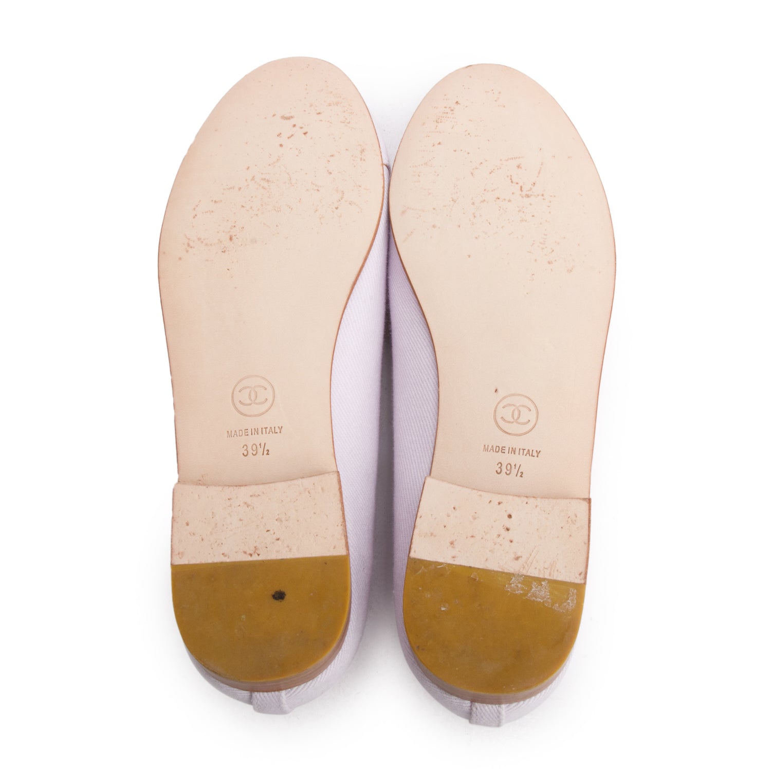 Chanel Purple Monochrome Canvas CC Cap Toe Ballet Flats, Size 39.5