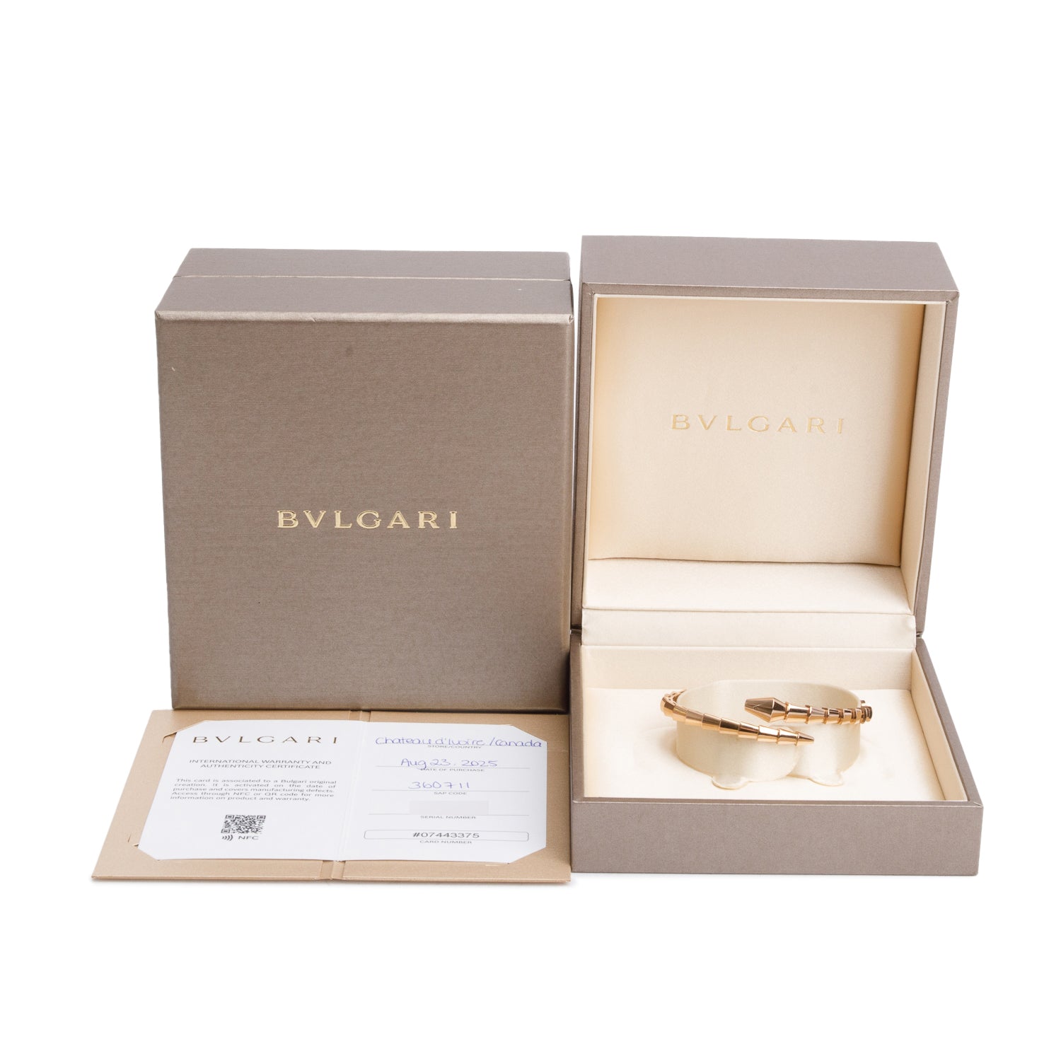 BVLGARI 2025 18k Rose Gold Serpenti Viper Bracelet, Size M w/ Box & Certificate