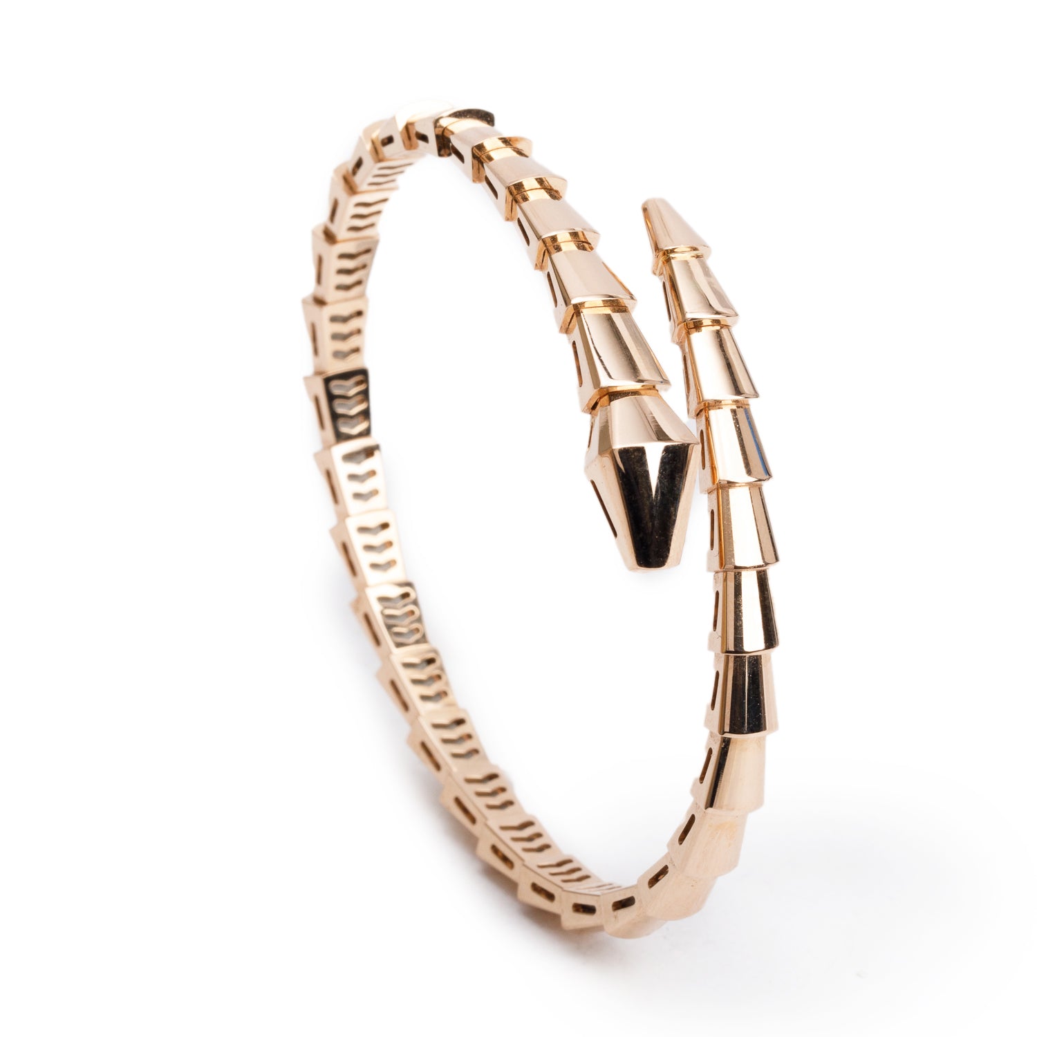 BVLGARI 2025 18k Rose Gold Serpenti Viper Bracelet, Size M w/ Box & Certificate