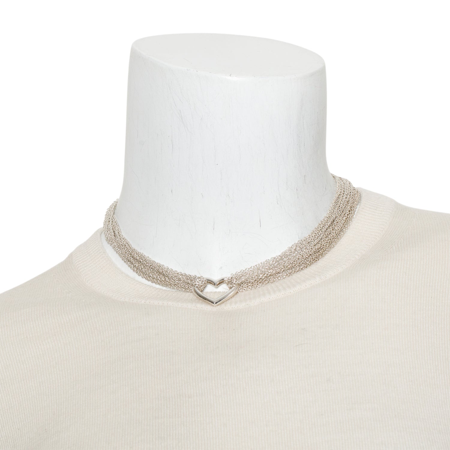 Tiffany & Co. Sterling Silver Mesh Heart Toggle Necklace