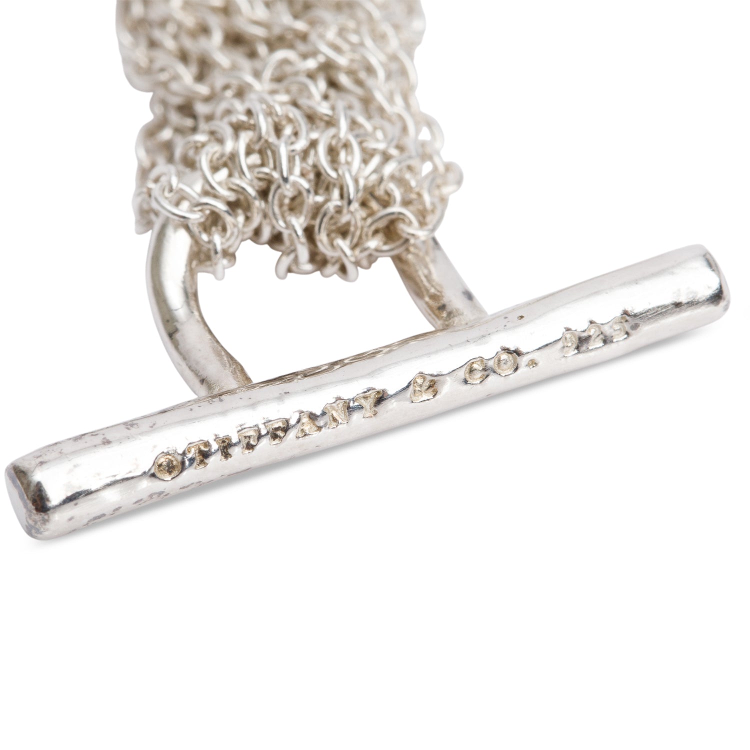 Tiffany & Co. Sterling Silver Mesh Heart Toggle Necklace