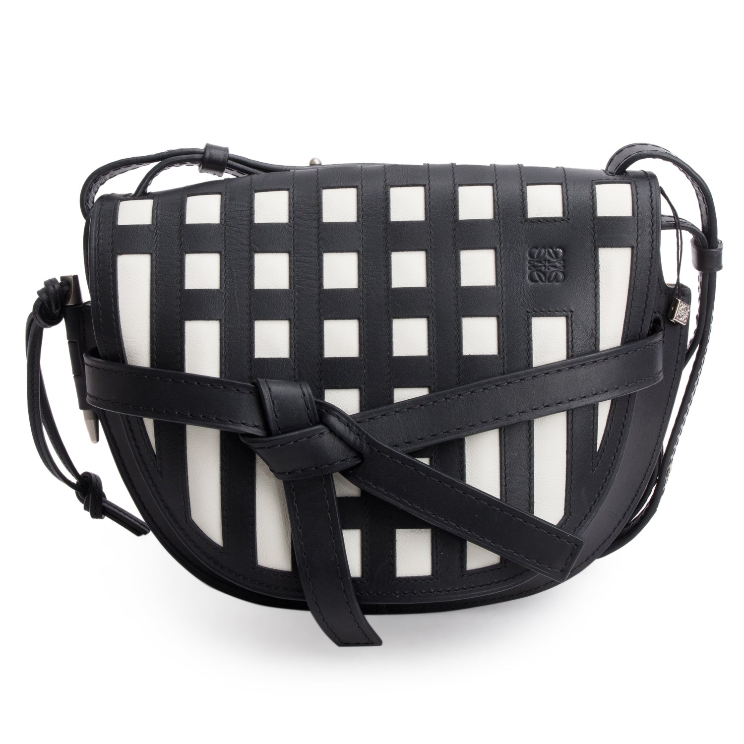 Loewe Black White Calfskin Small Gate Bag