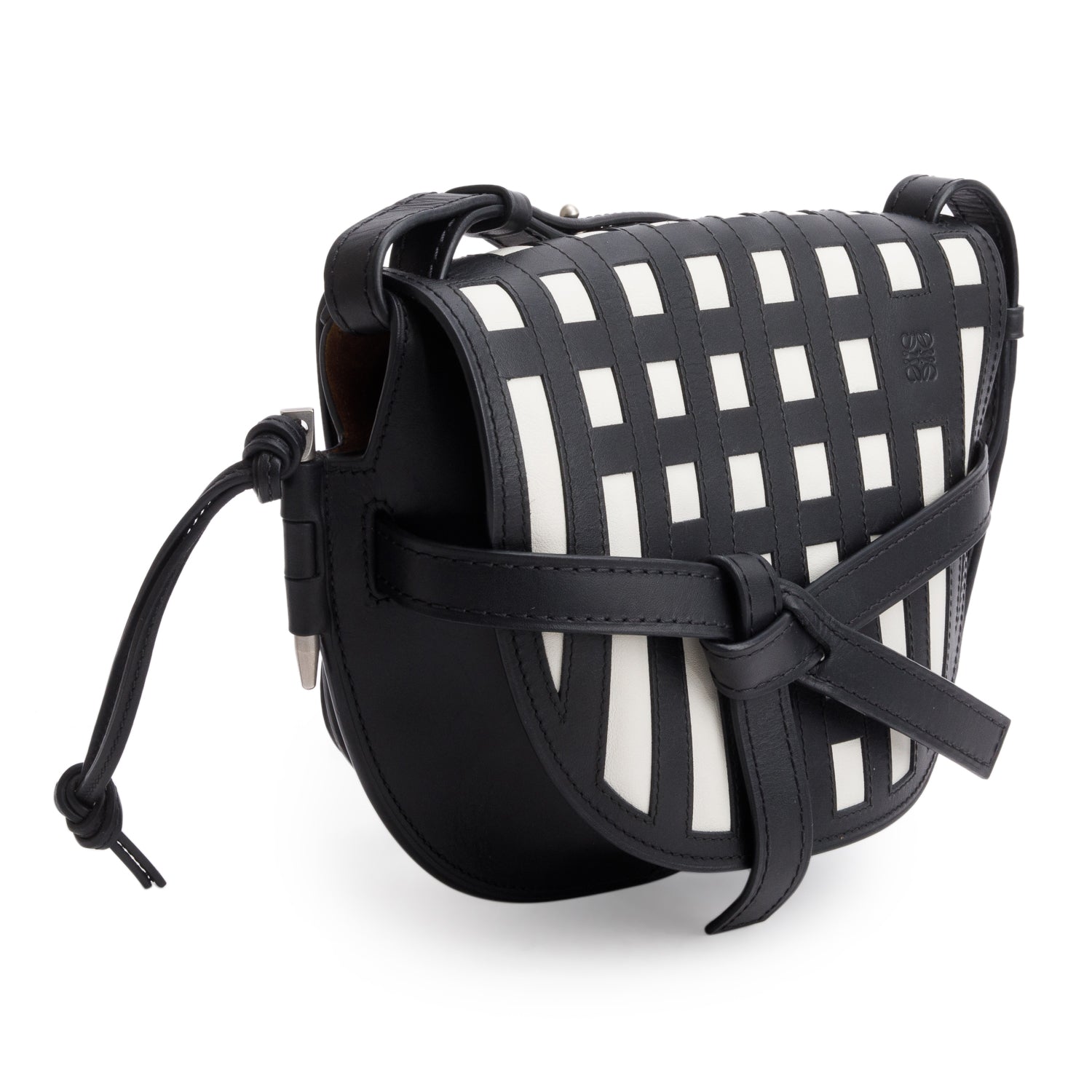 Loewe Black White Calfskin Small Gate Bag