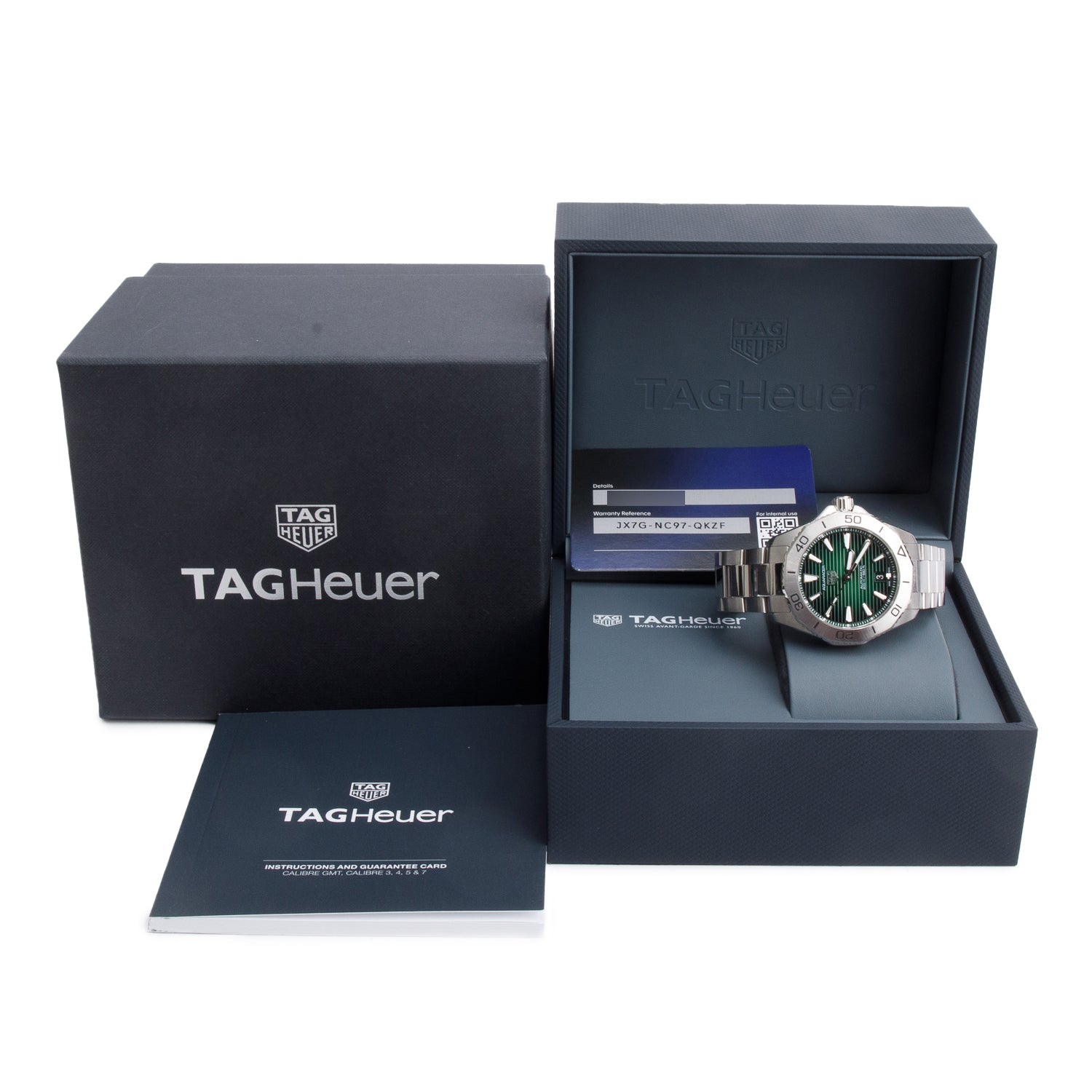 Tag Heuer Stainless Steel Aquaracer Professional 200 Date 40 MM Automatic Watch Green Dial WBP2115 w/ Box & Papers