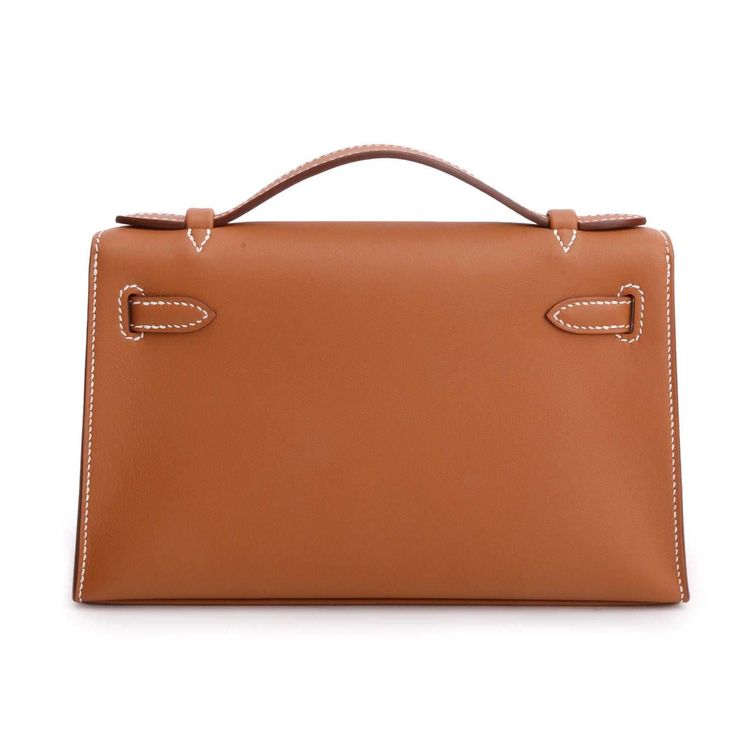 Hermes 2024 Gold Swift Leather Kelly Pochette Clutch w/ Box & Receipt