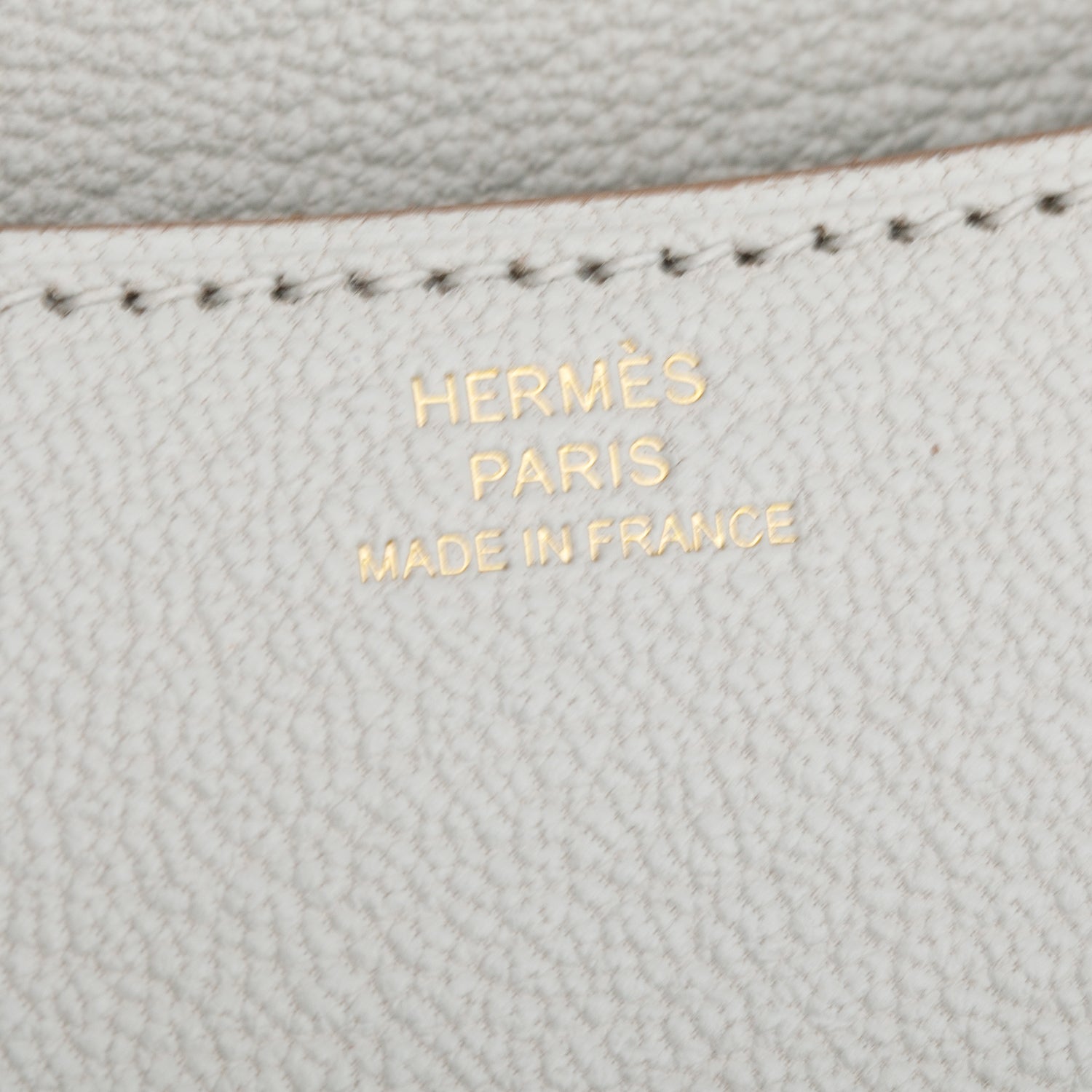 Hermes 2025 Gris Perle Chevre Mysore Leather Mini Constance 18 w/ Box